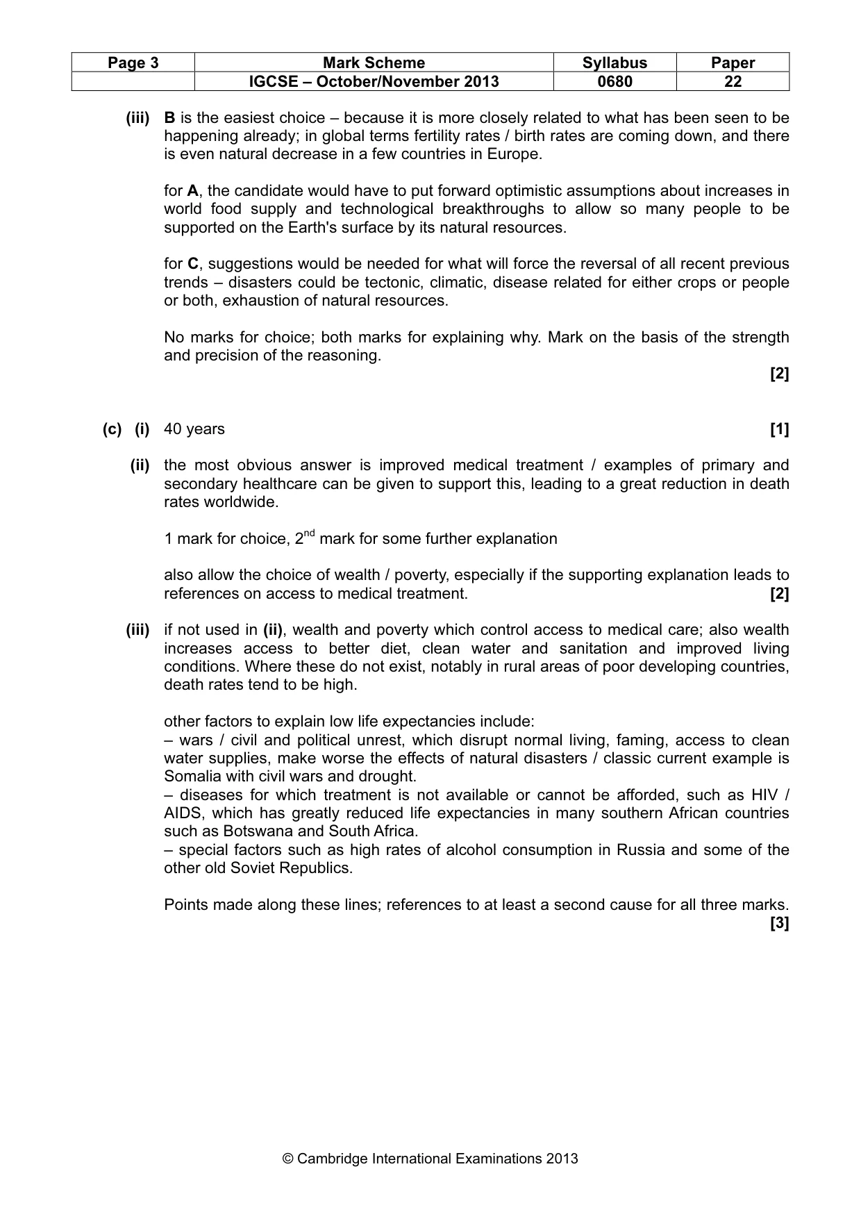 Mark scheme, page 3 of 9