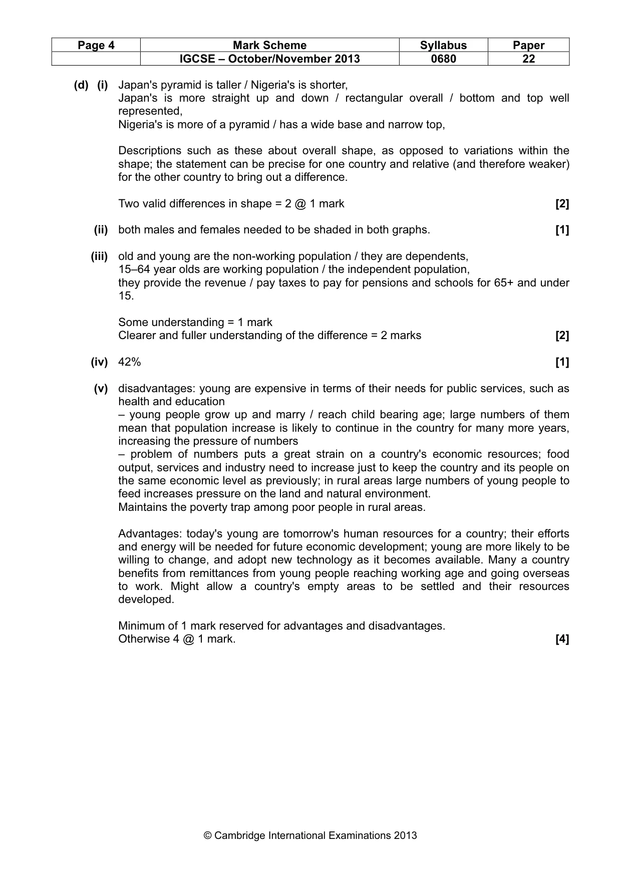 Mark scheme, page 4 of 9