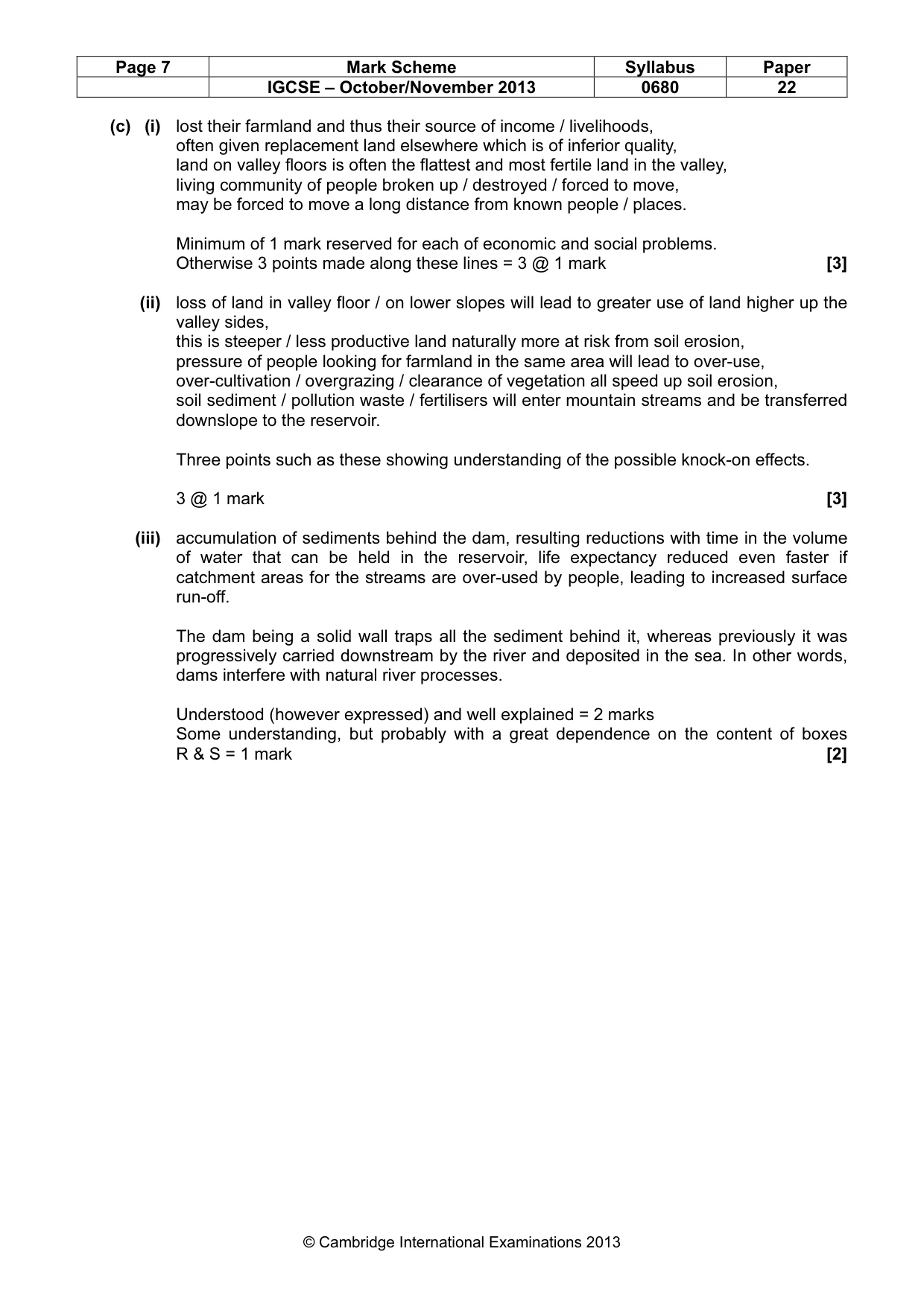 Mark scheme, page 7 of 9