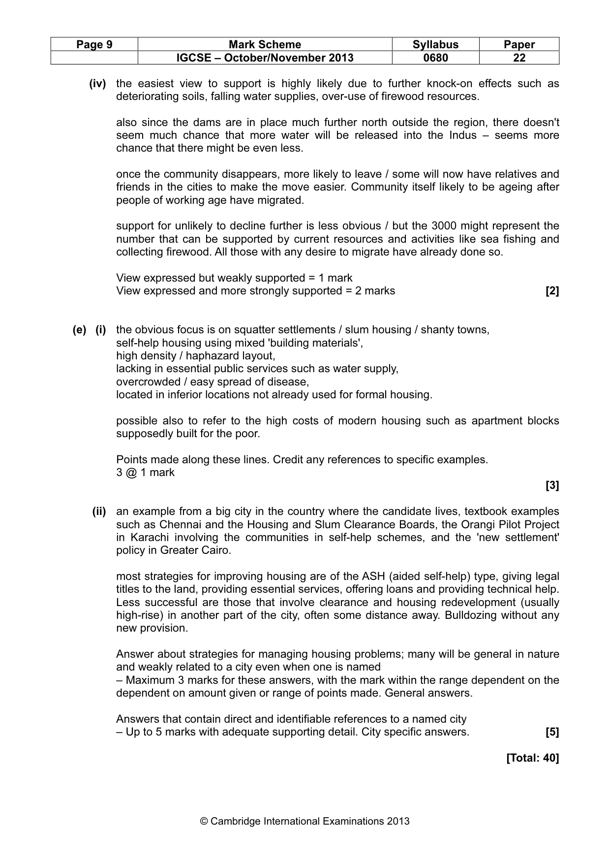 Mark scheme, page 9 of 9