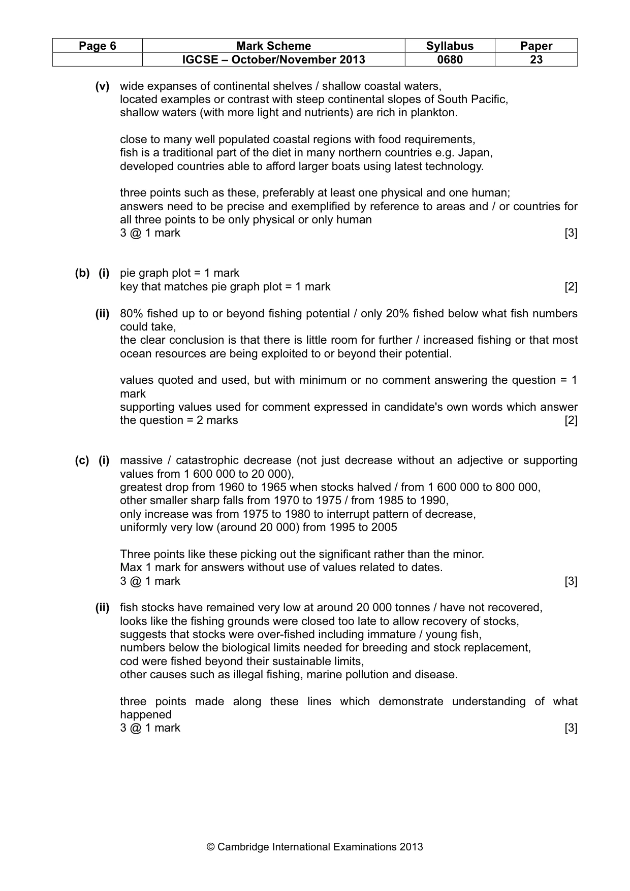 Mark scheme, page 6 of 8