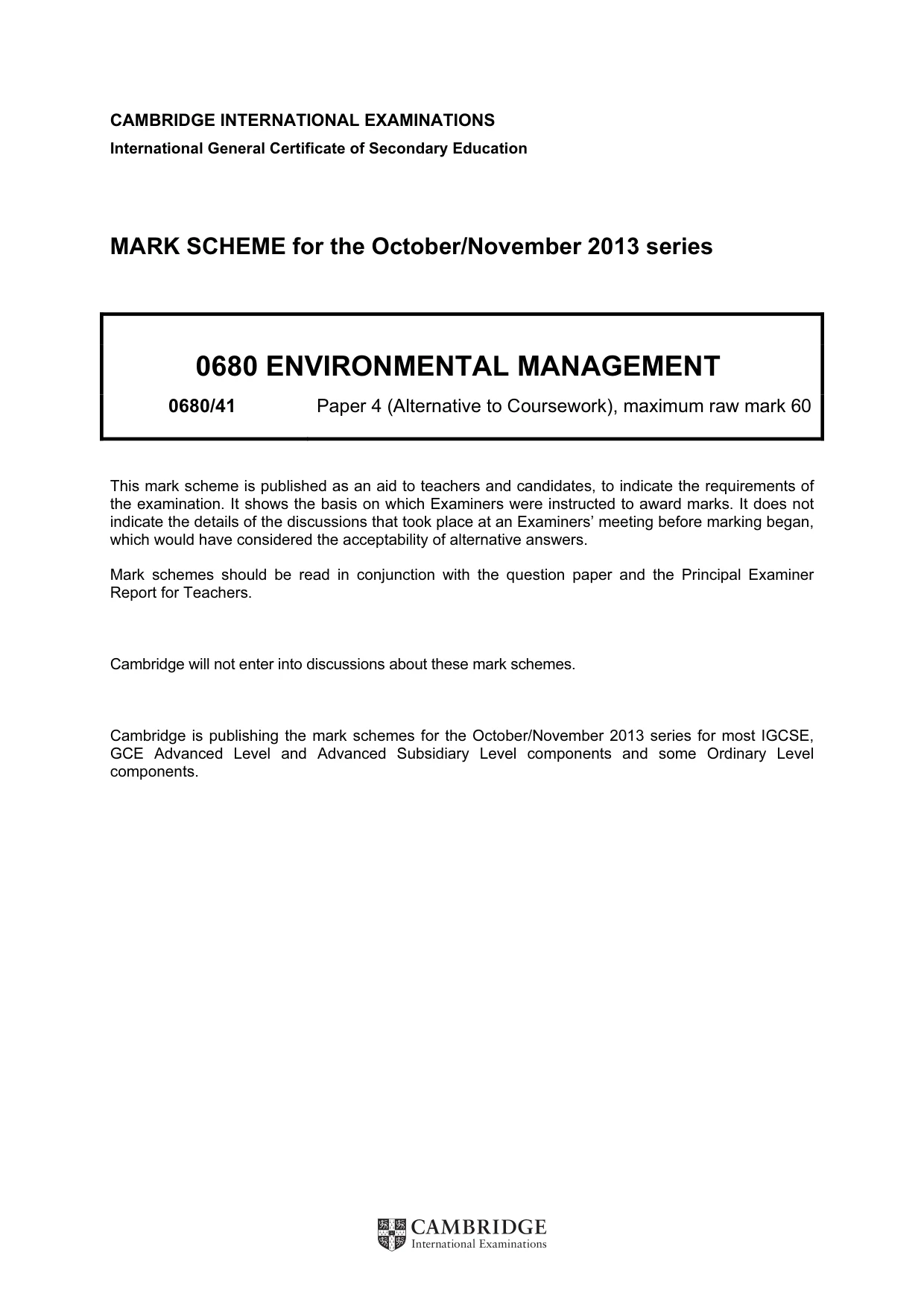 Mark scheme, page 1 of 3