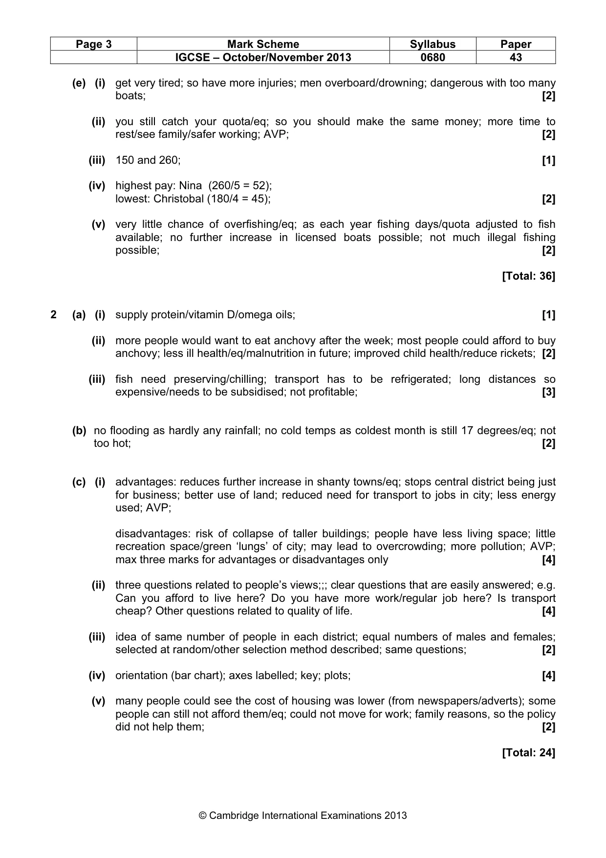 Mark scheme, page 3 of 3