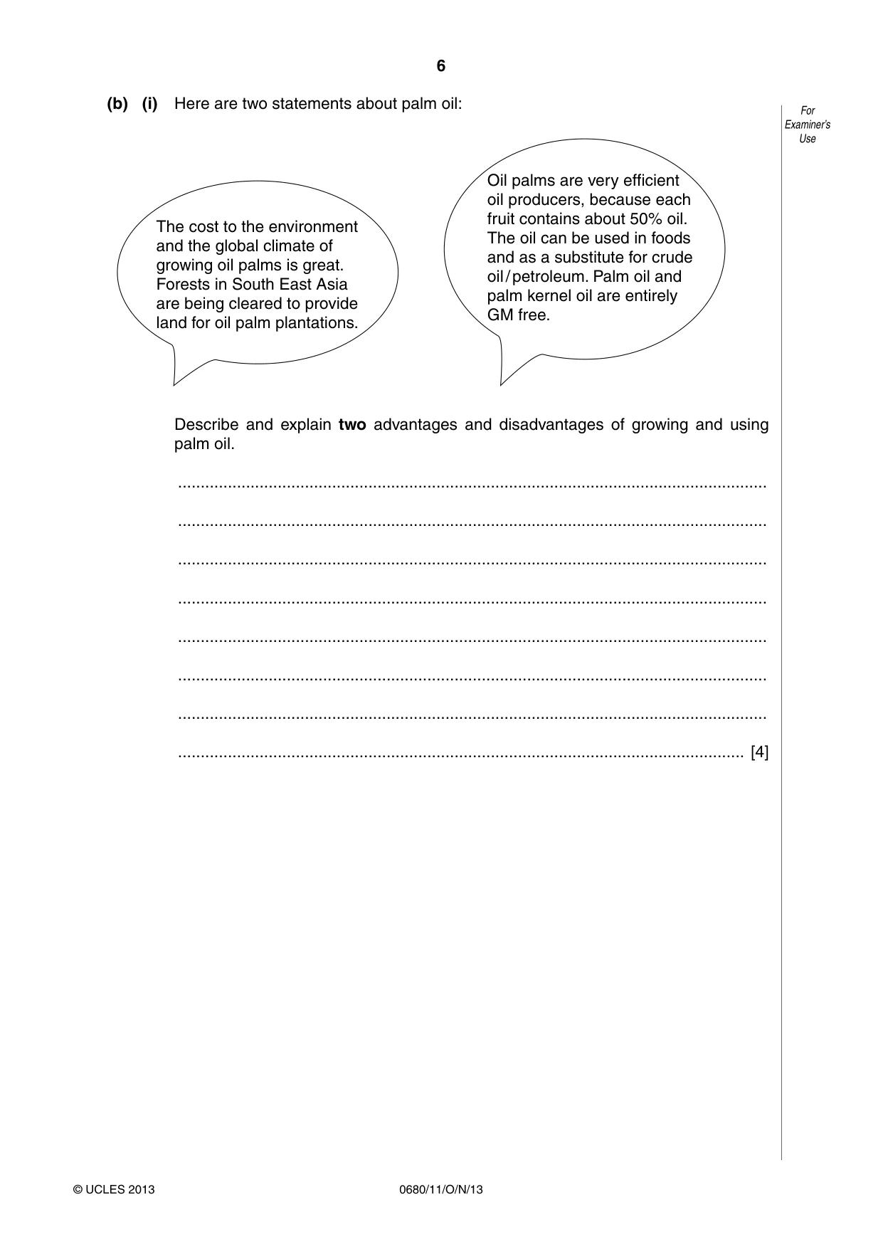 Cambridge IGCSE Environmental Management 0680 2013 Oct/Nov Paper 1 · Variant 1 question paper, page 6 of 16