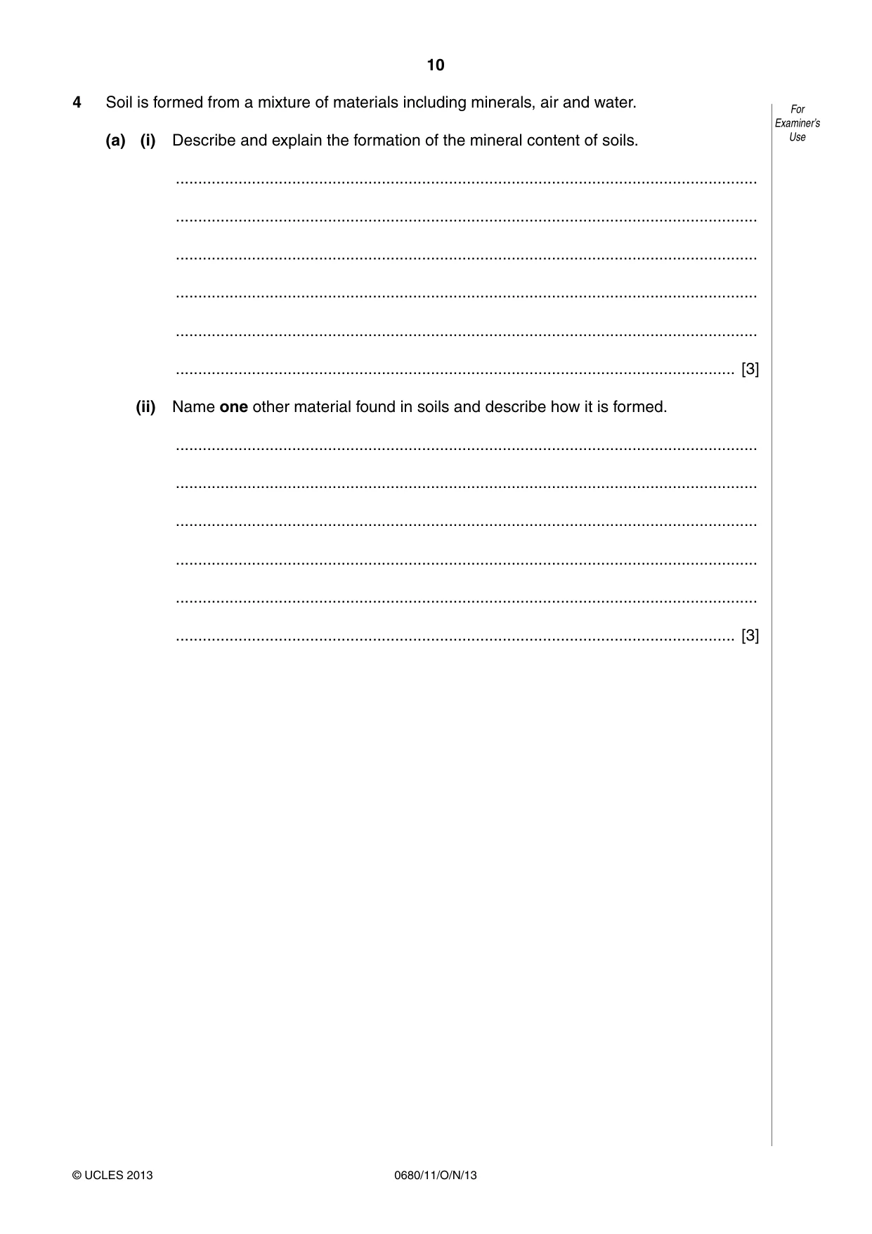 Cambridge IGCSE Environmental Management 0680 2013 Oct/Nov Paper 1 · Variant 1 question paper, page 10 of 16