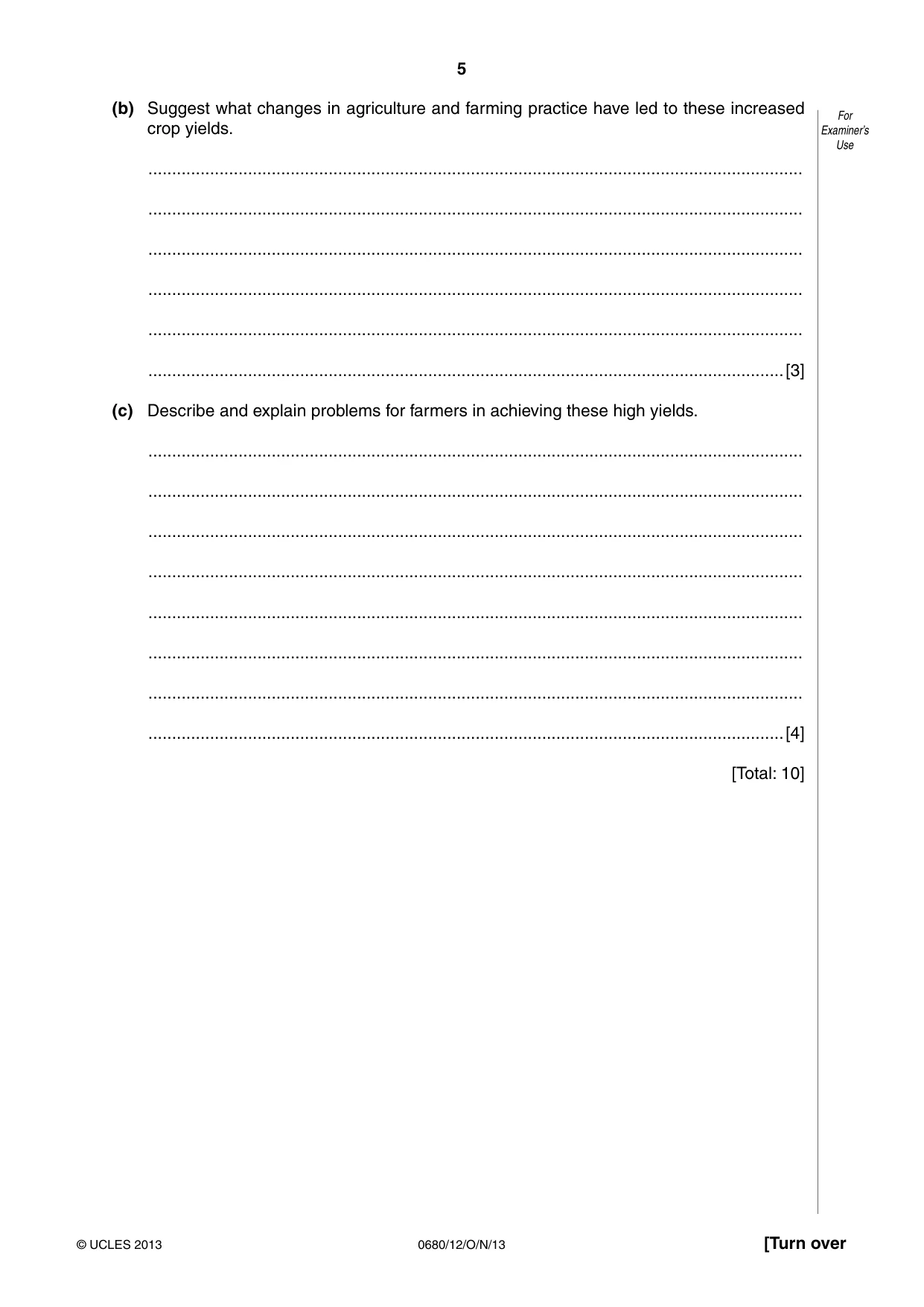 Cambridge IGCSE Environmental Management 0680 2013 Oct/Nov Paper 1 · Variant 2 question paper, page 5 of 16