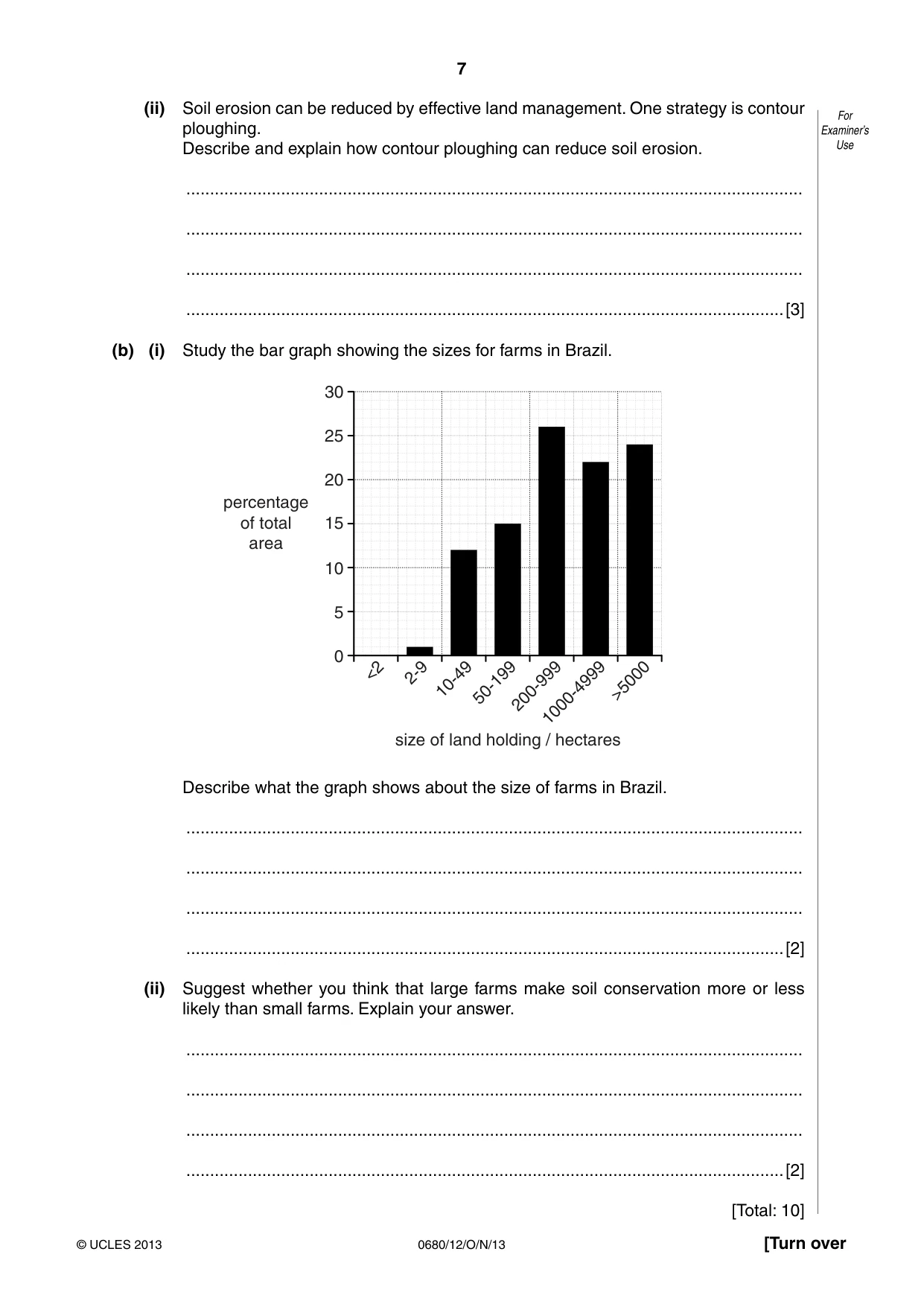 Cambridge IGCSE Environmental Management 0680 2013 Oct/Nov Paper 1 · Variant 2 question paper, page 7 of 16