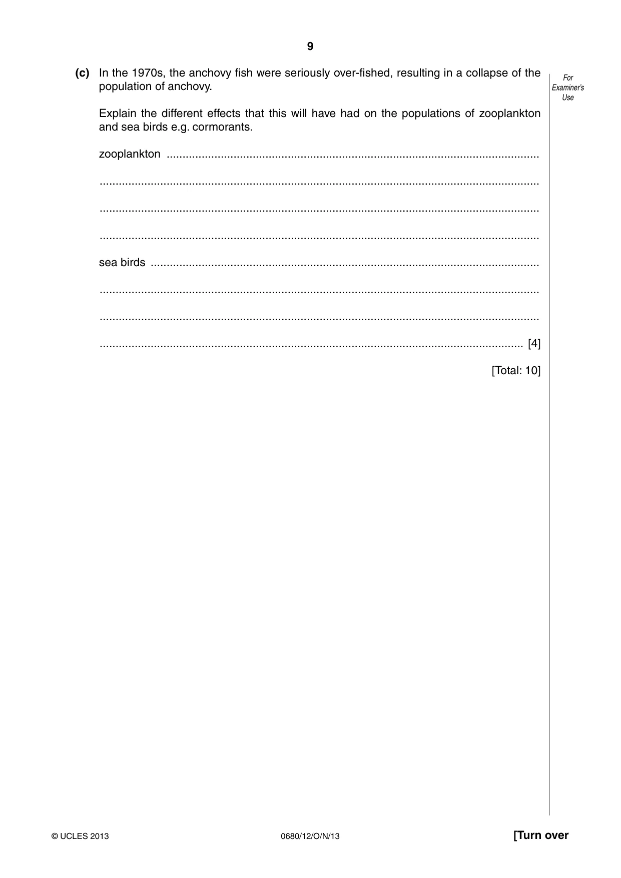 Cambridge IGCSE Environmental Management 0680 2013 Oct/Nov Paper 1 · Variant 2 question paper, page 9 of 16