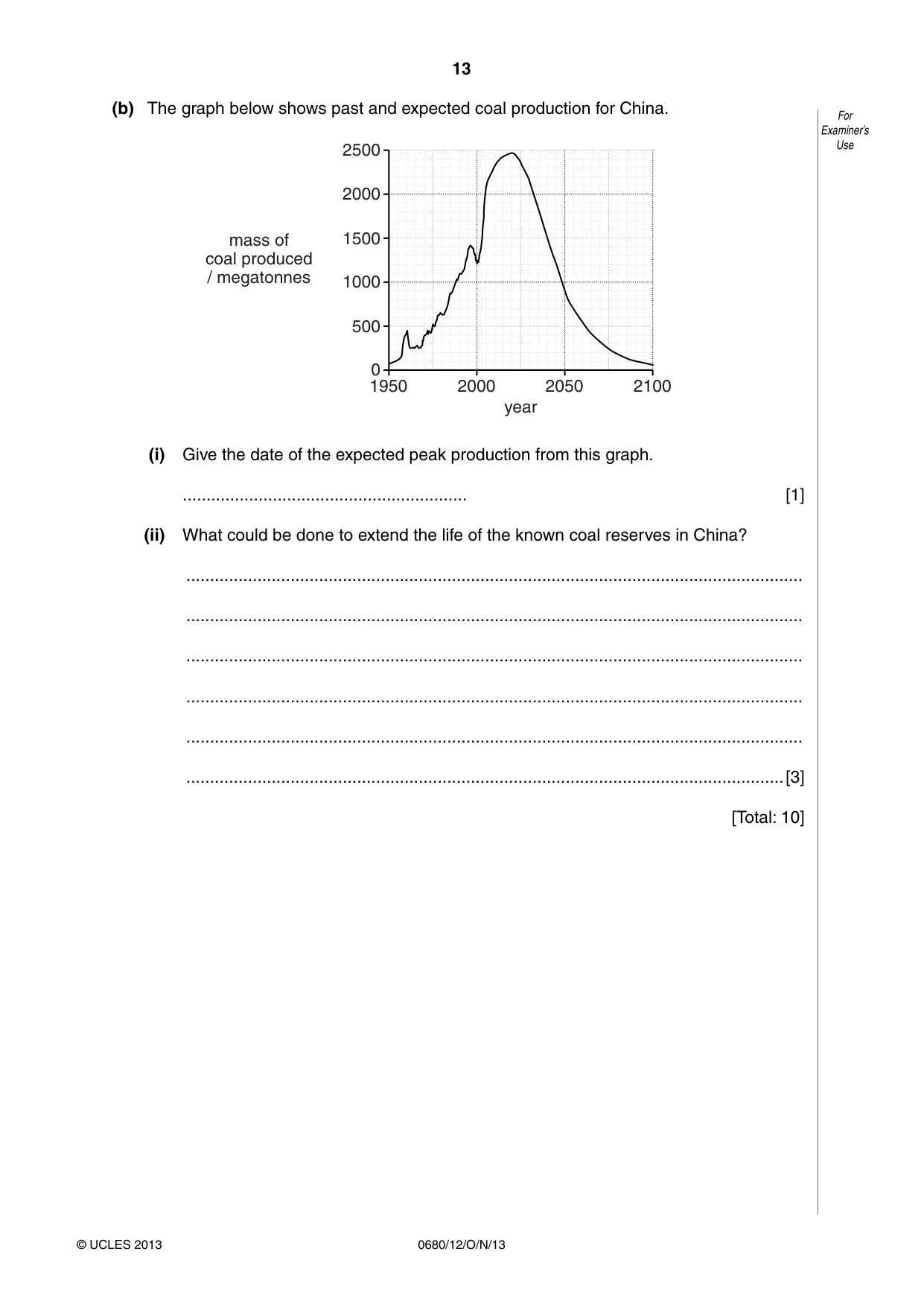 Cambridge IGCSE Environmental Management 0680 2013 Oct/Nov Paper 1 · Variant 2 question paper, page 13 of 16