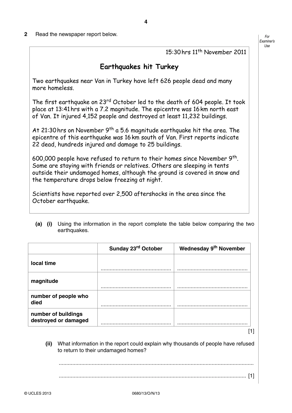 Cambridge IGCSE Environmental Management 0680 2013 Oct/Nov Paper 1 · Variant 3 question paper, page 4 of 16