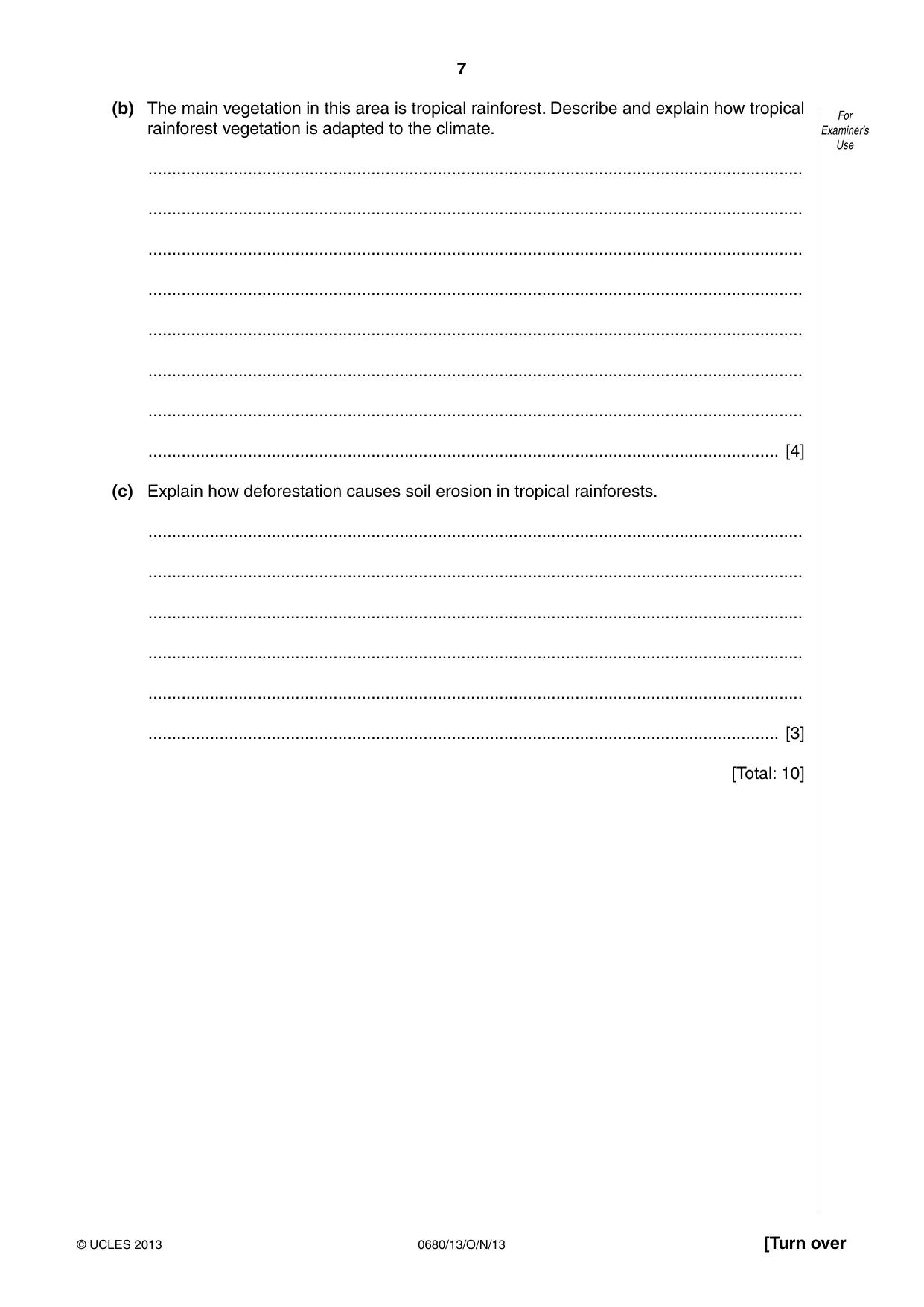 Cambridge IGCSE Environmental Management 0680 2013 Oct/Nov Paper 1 · Variant 3 question paper, page 7 of 16