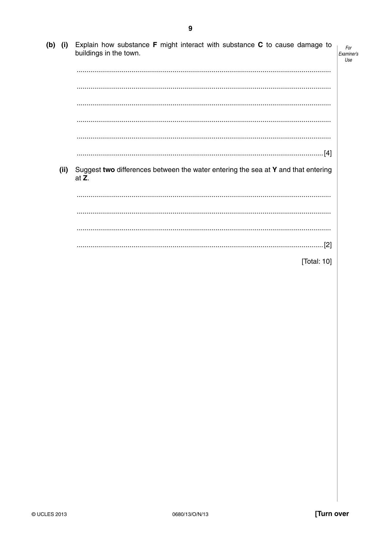 Cambridge IGCSE Environmental Management 0680 2013 Oct/Nov Paper 1 · Variant 3 question paper, page 9 of 16