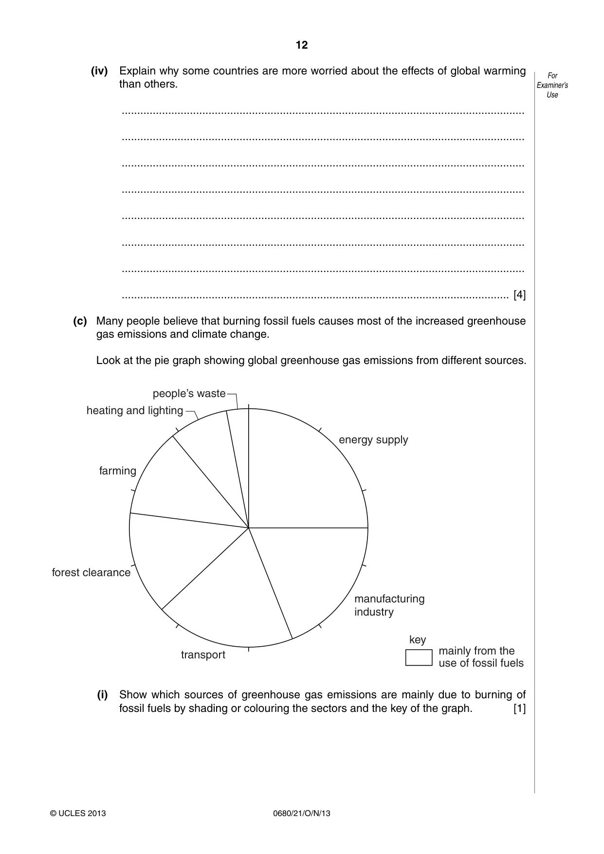 Cambridge IGCSE Environmental Management 0680 2013 Oct/Nov Paper 2 · Variant 1 question paper, page 12 of 16