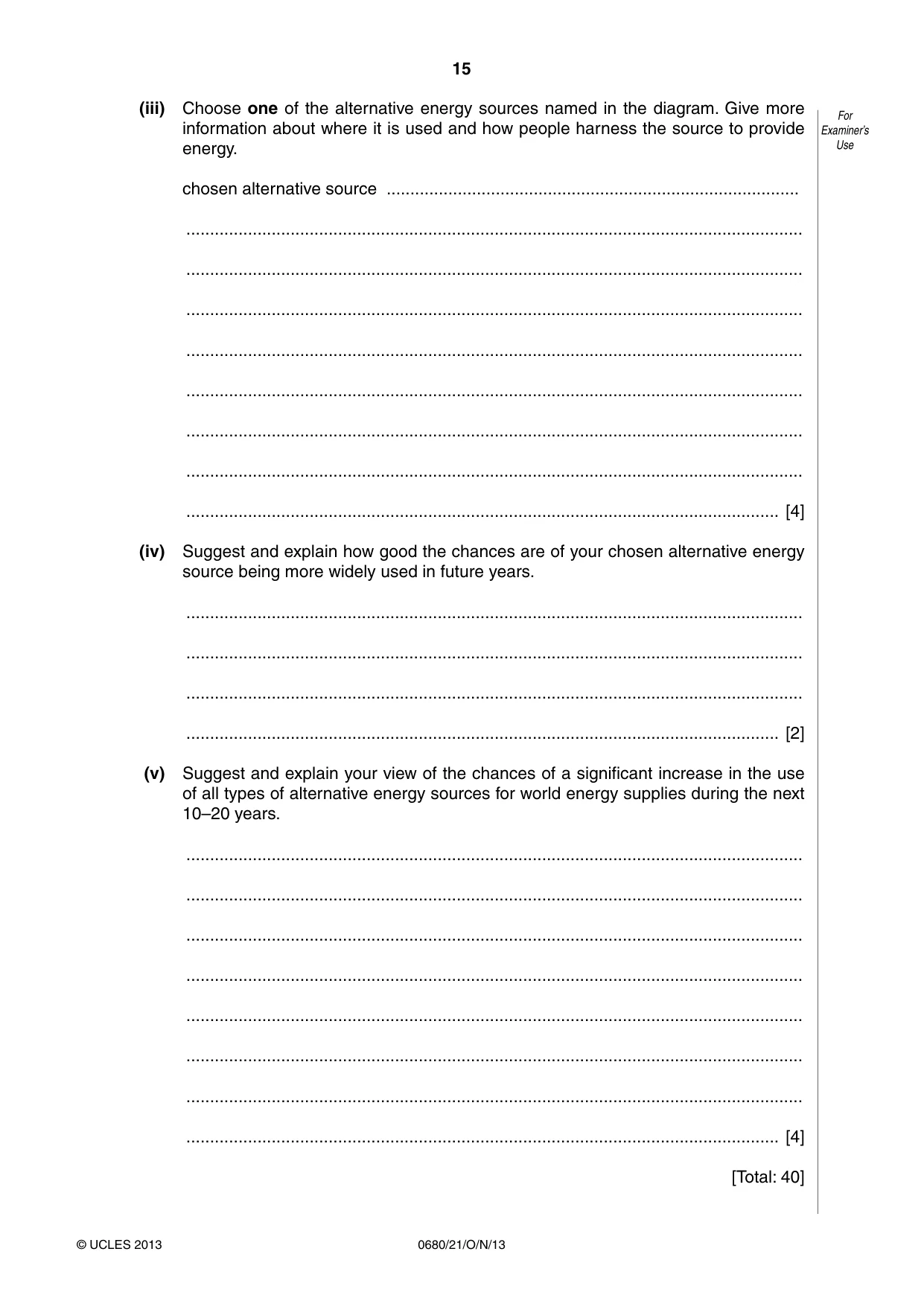 Cambridge IGCSE Environmental Management 0680 2013 Oct/Nov Paper 2 · Variant 1 question paper, page 15 of 16