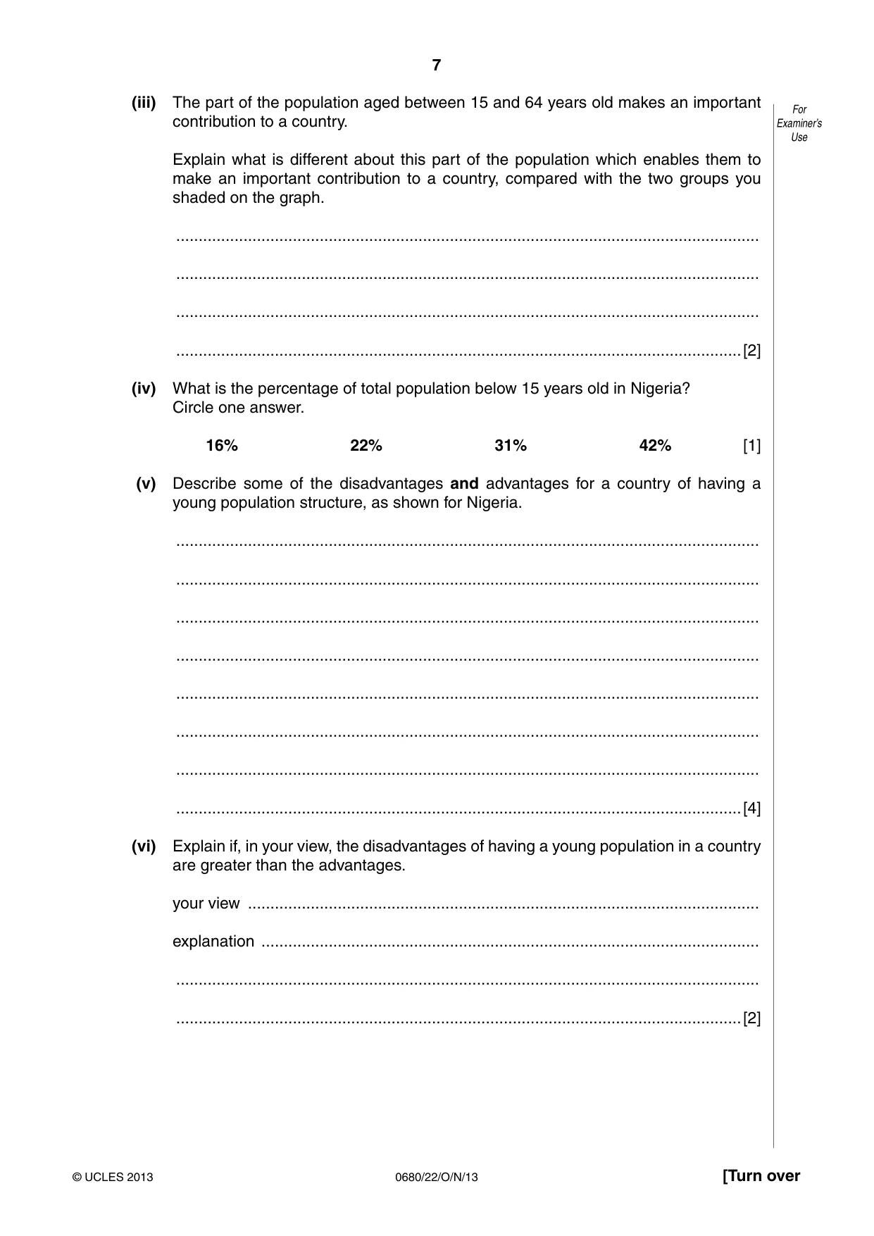 Cambridge IGCSE Environmental Management 0680 2013 Oct/Nov Paper 2 · Variant 2 question paper, page 7 of 20