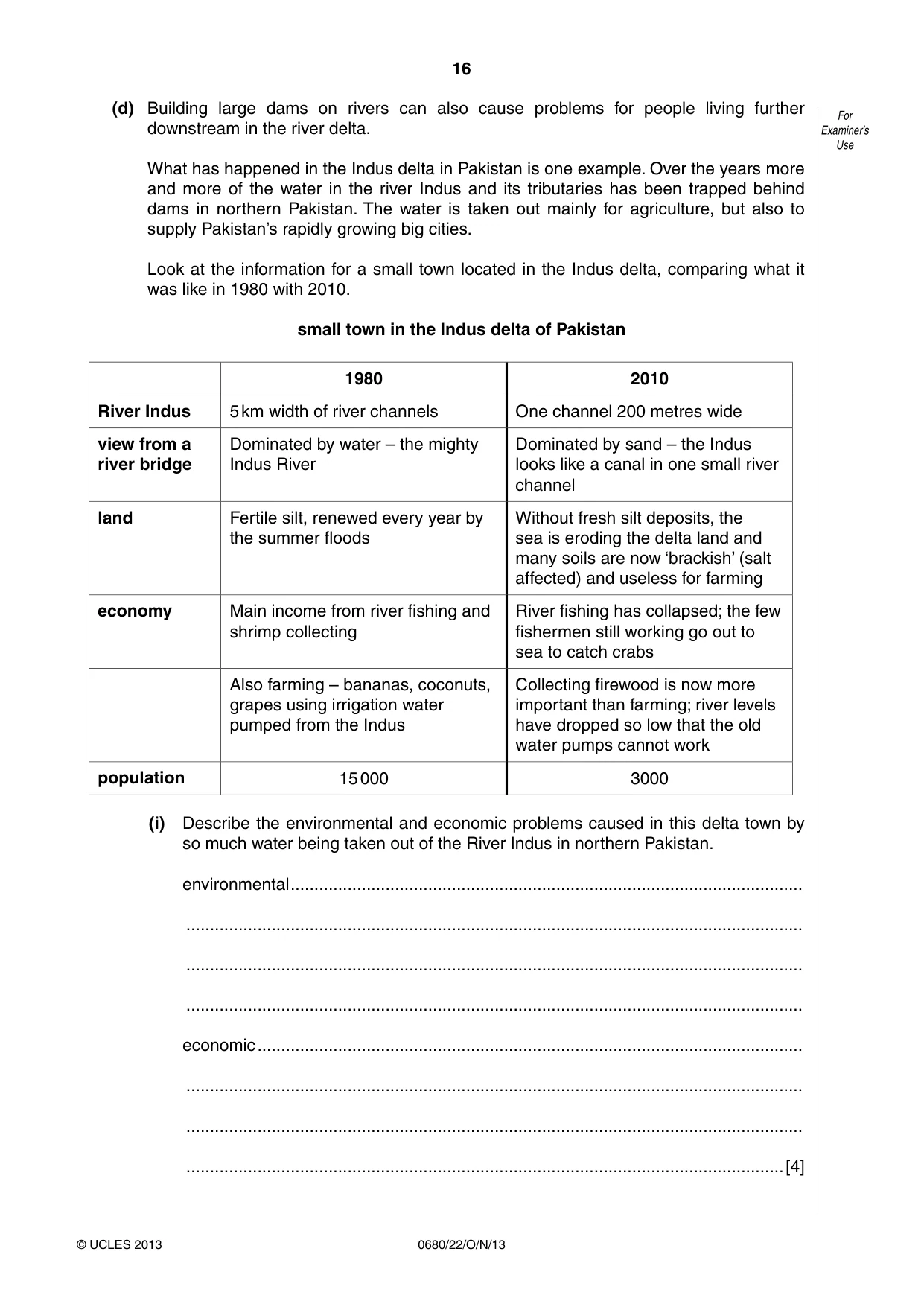 Cambridge IGCSE Environmental Management 0680 2013 Oct/Nov Paper 2 · Variant 2 question paper, page 16 of 20