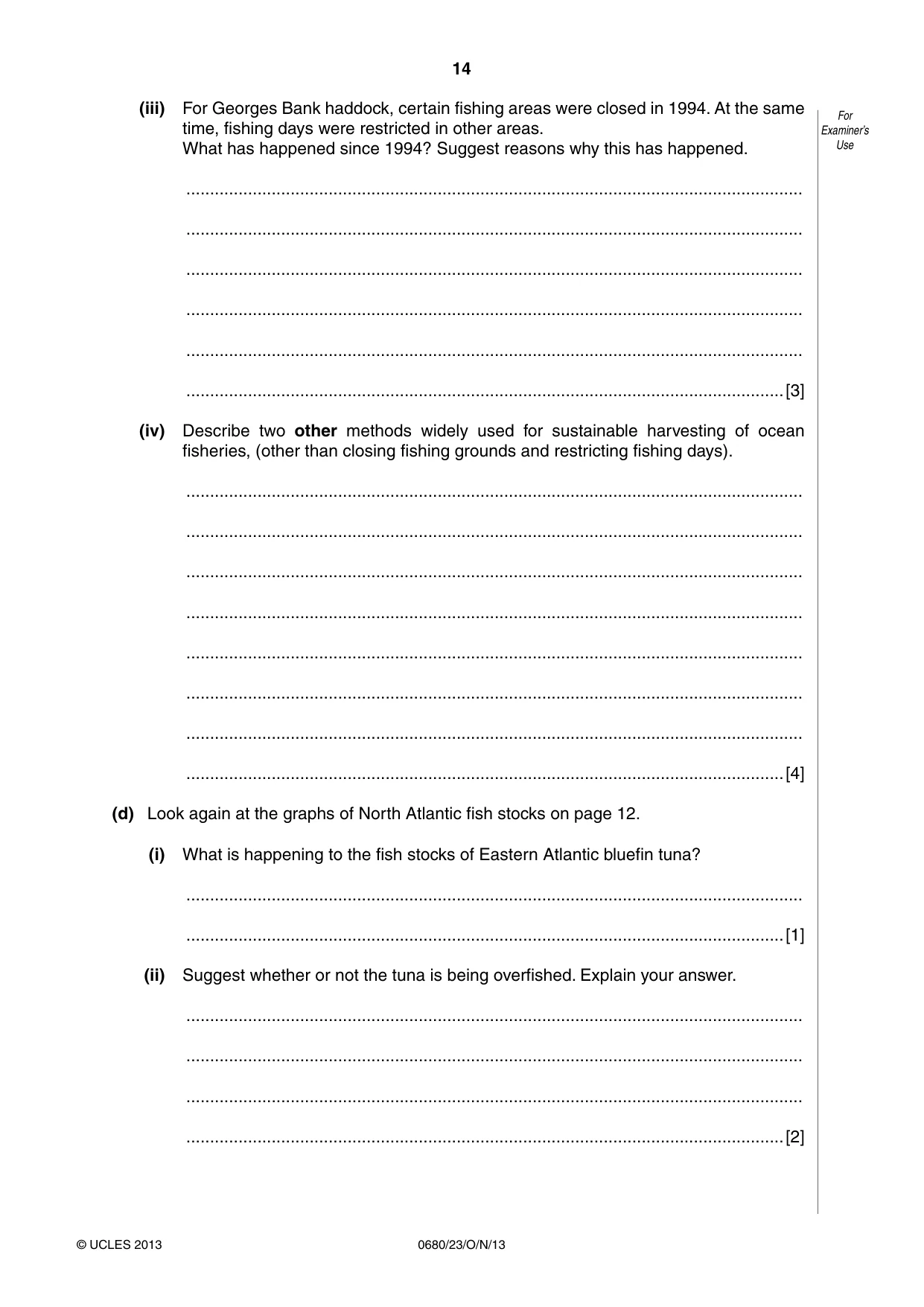 Cambridge IGCSE Environmental Management 0680 2013 Oct/Nov Paper 2 · Variant 3 question paper, page 14 of 16