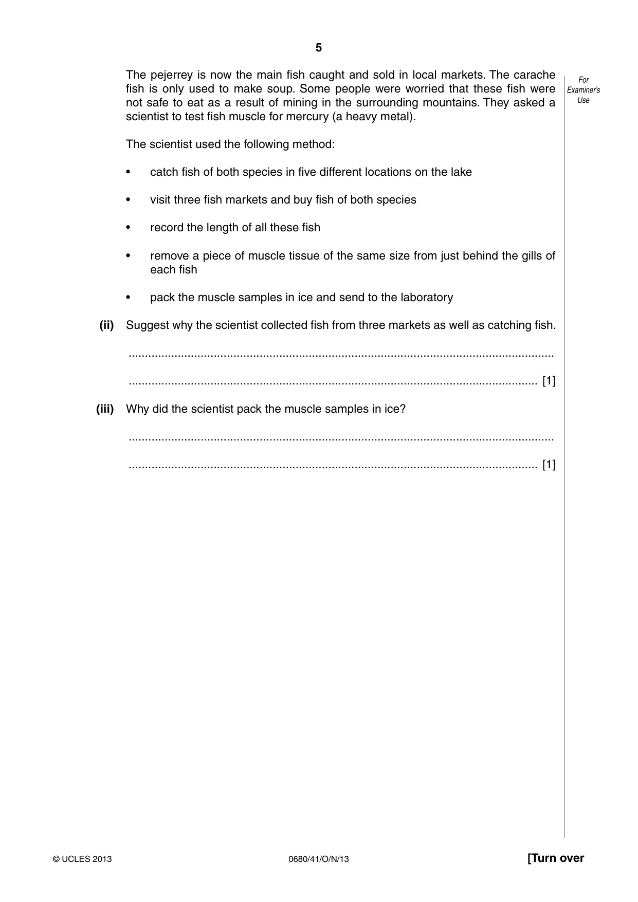 Cambridge IGCSE Environmental Management 0680 2013 Oct/Nov Paper 4 · Variant 1 question paper, page 5 of 20
