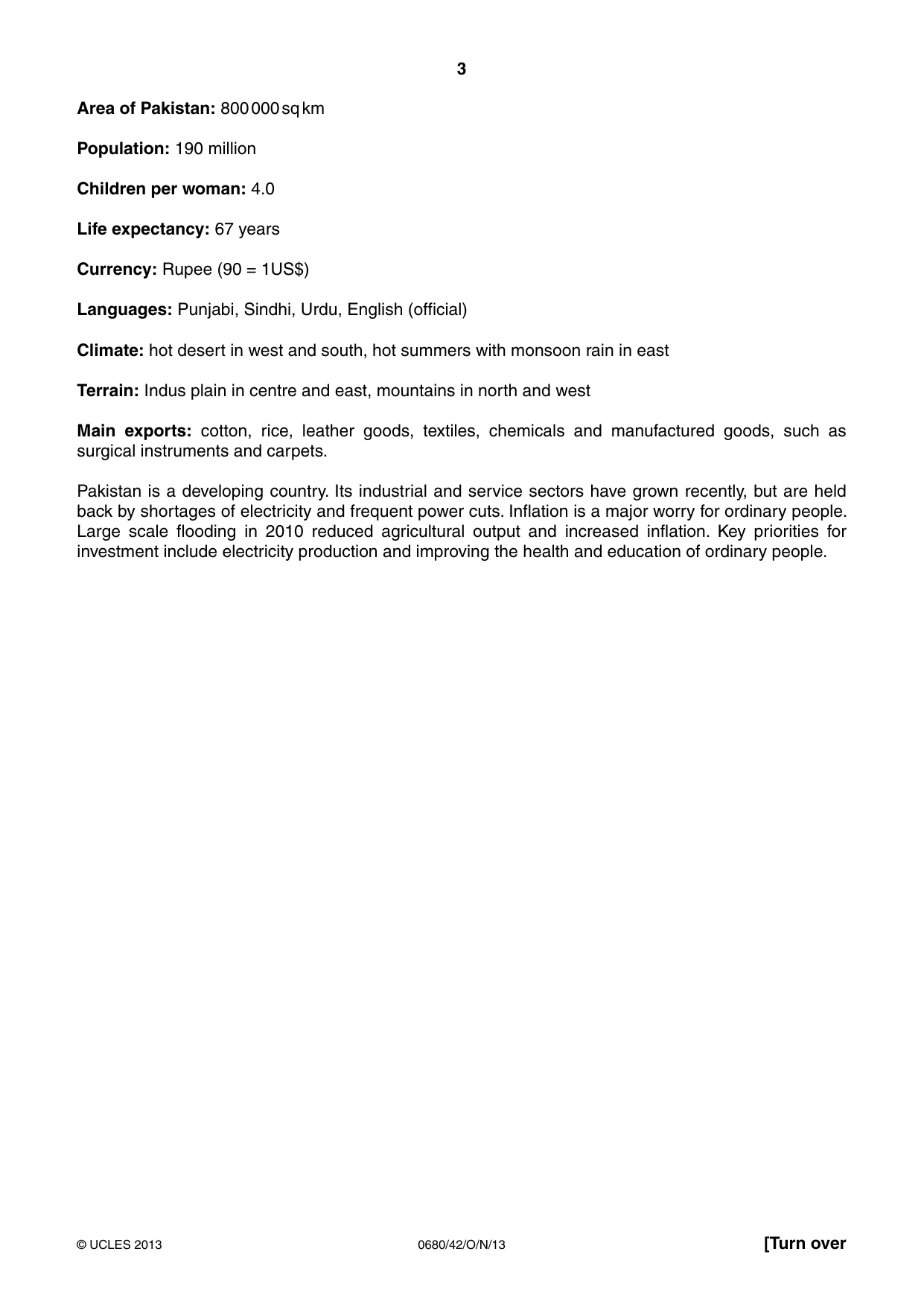 Cambridge IGCSE Environmental Management 0680 2013 Oct/Nov Paper 4 · Variant 2 question paper, page 3 of 20