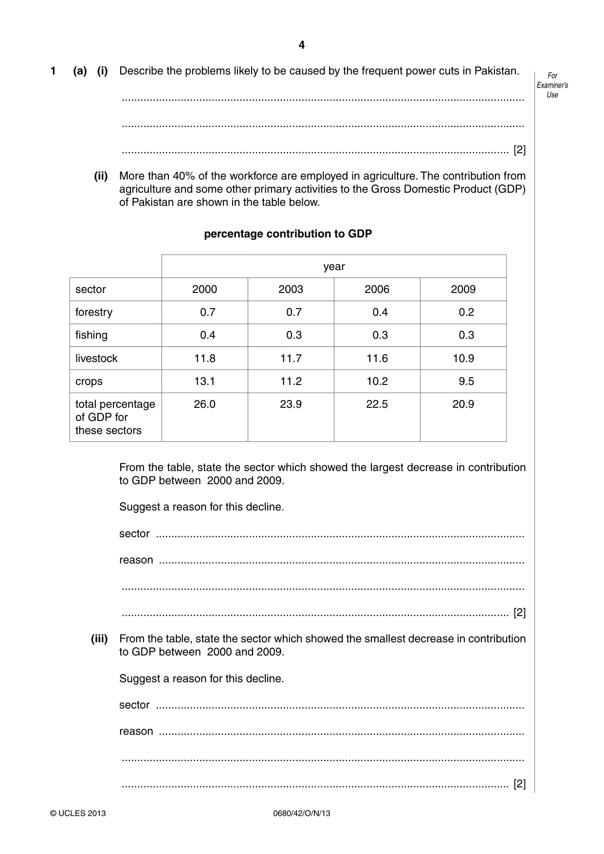 Cambridge IGCSE Environmental Management 0680 2013 Oct/Nov Paper 4 · Variant 2 question paper, page 4 of 20