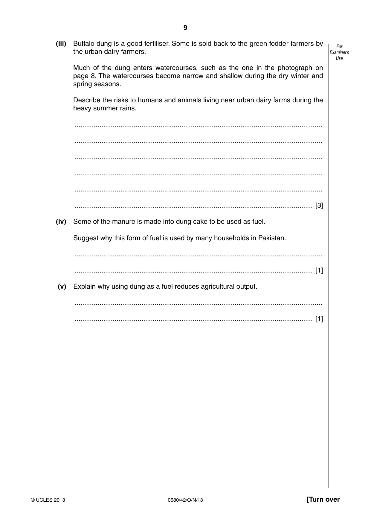 Cambridge IGCSE Environmental Management 0680 2013 Oct/Nov Paper 4 · Variant 2 question paper, page 9 of 20