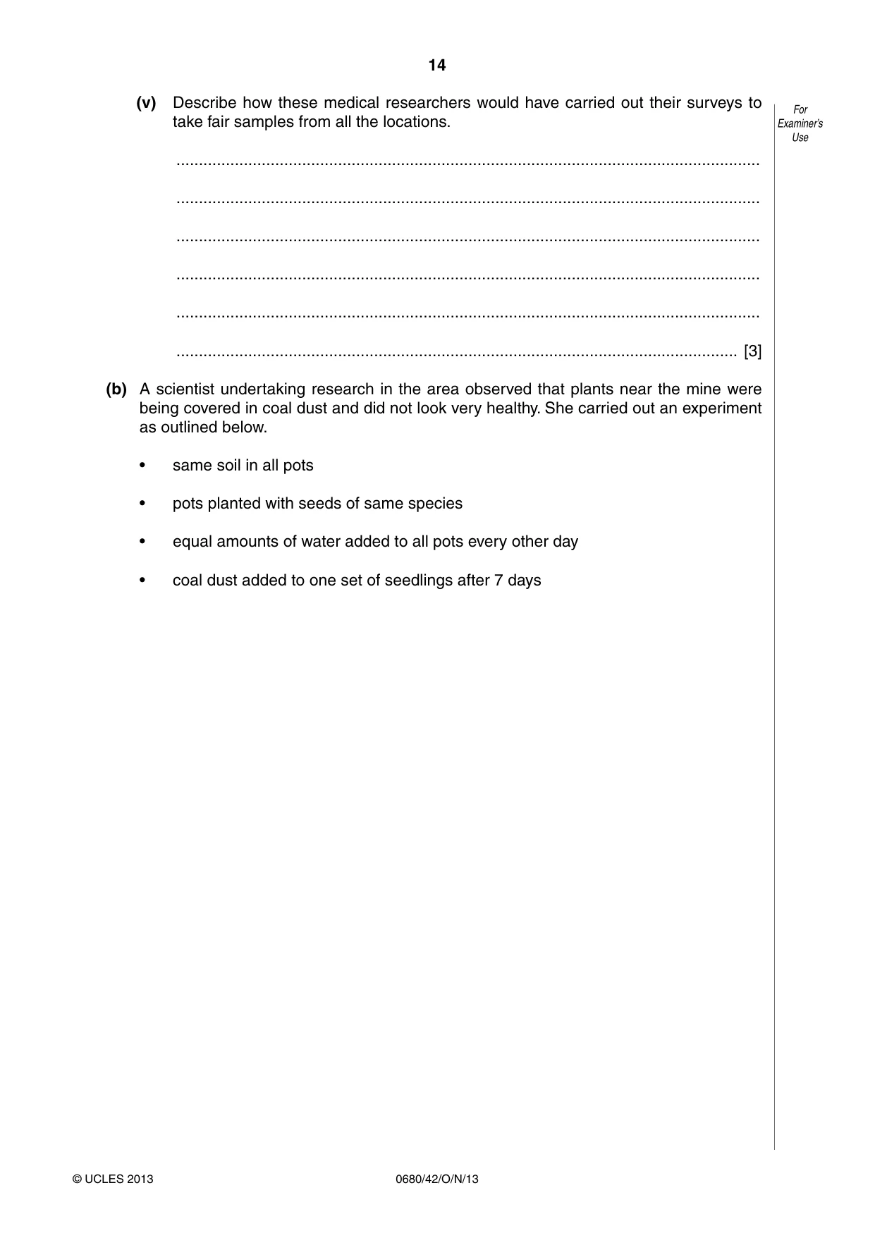 Cambridge IGCSE Environmental Management 0680 2013 Oct/Nov Paper 4 · Variant 2 question paper, page 14 of 20