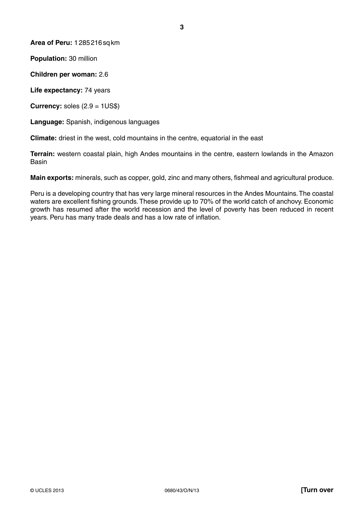 Cambridge IGCSE Environmental Management 0680 2013 Oct/Nov Paper 4 · Variant 3 question paper, page 3 of 16