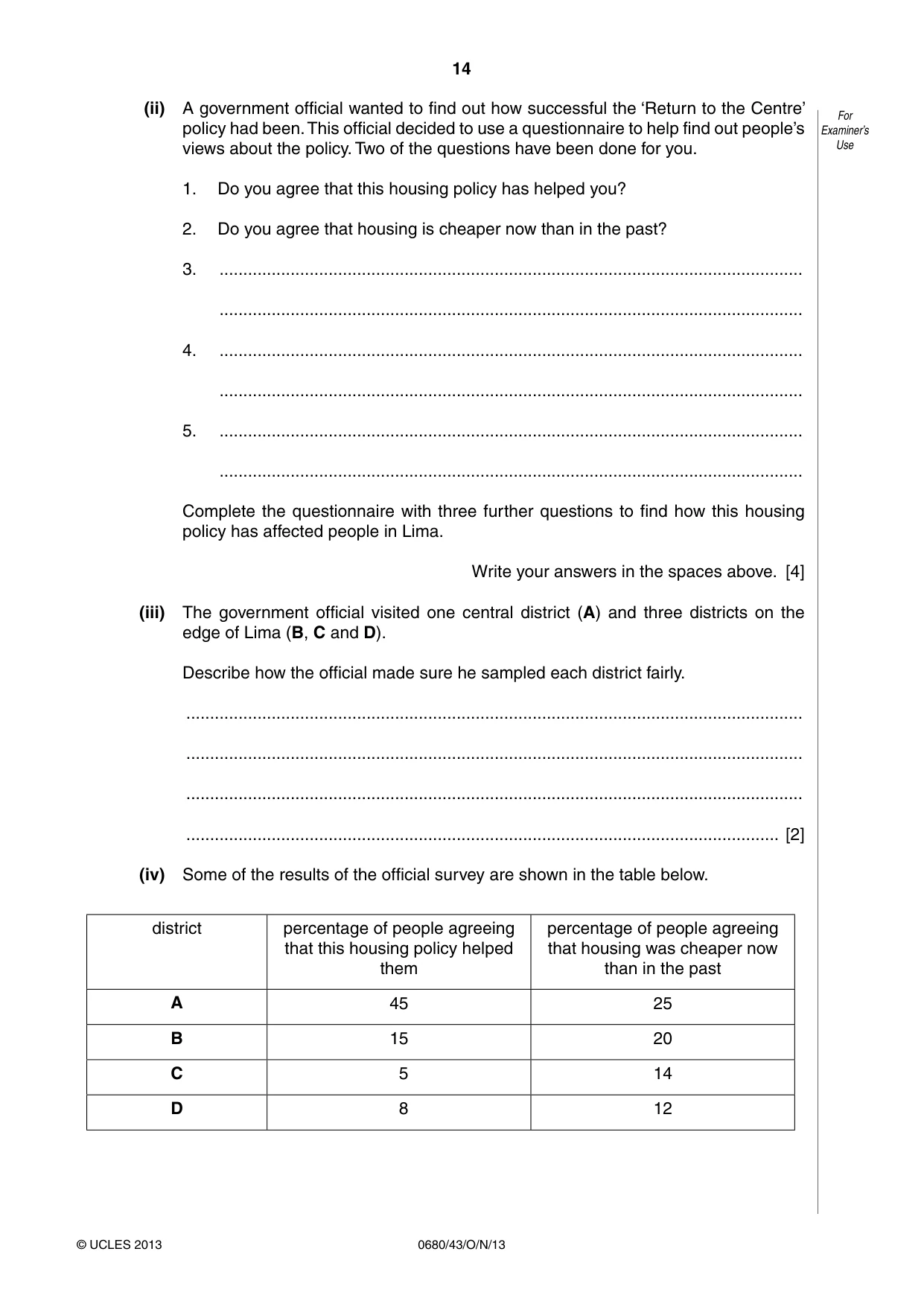 Cambridge IGCSE Environmental Management 0680 2013 Oct/Nov Paper 4 · Variant 3 question paper, page 14 of 16