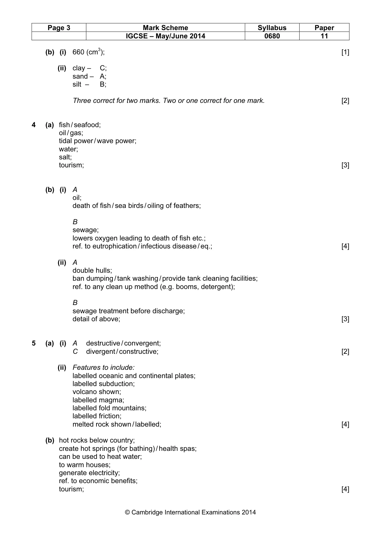 Mark scheme, page 3 of 4