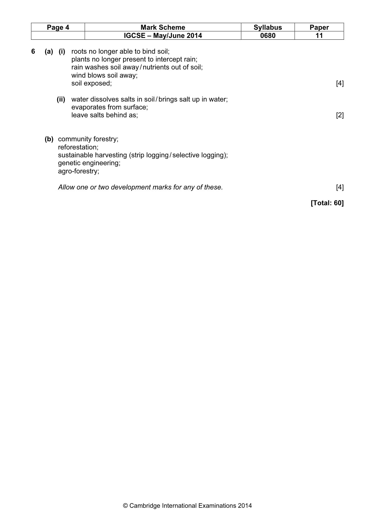 Mark scheme, page 4 of 4