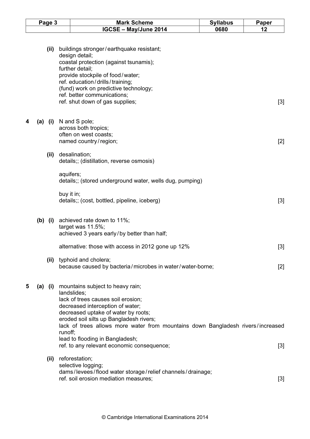 Mark scheme, page 3 of 5