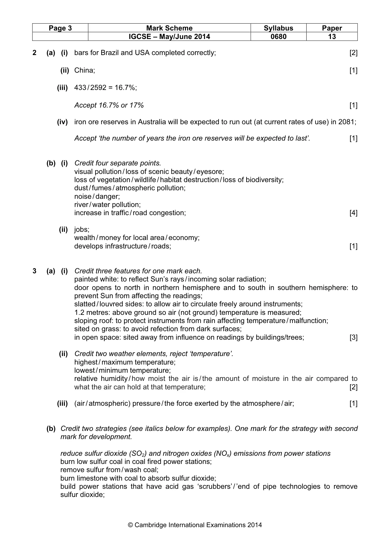 Mark scheme, page 3 of 7