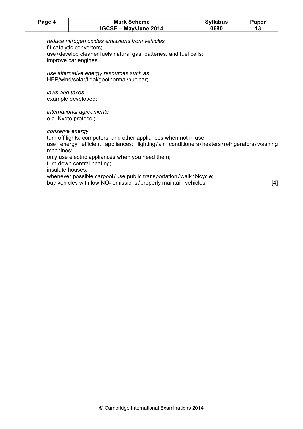 Mark scheme, page 4 of 7