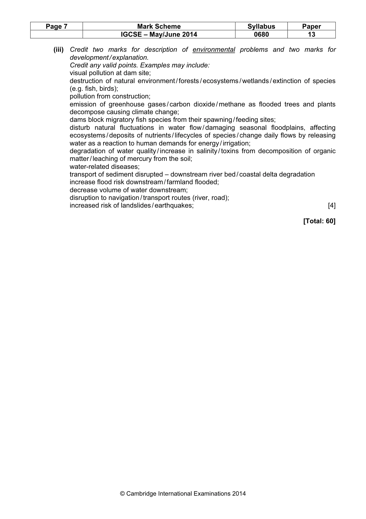 Mark scheme, page 7 of 7