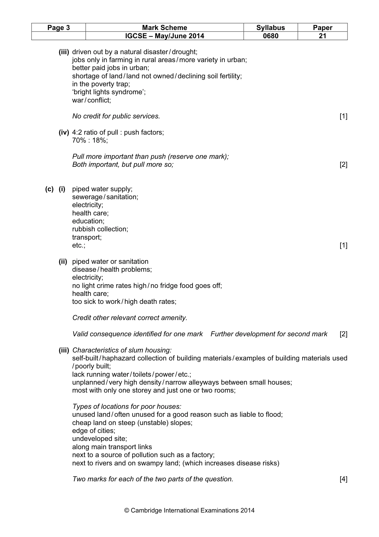 Mark scheme, page 3 of 8
