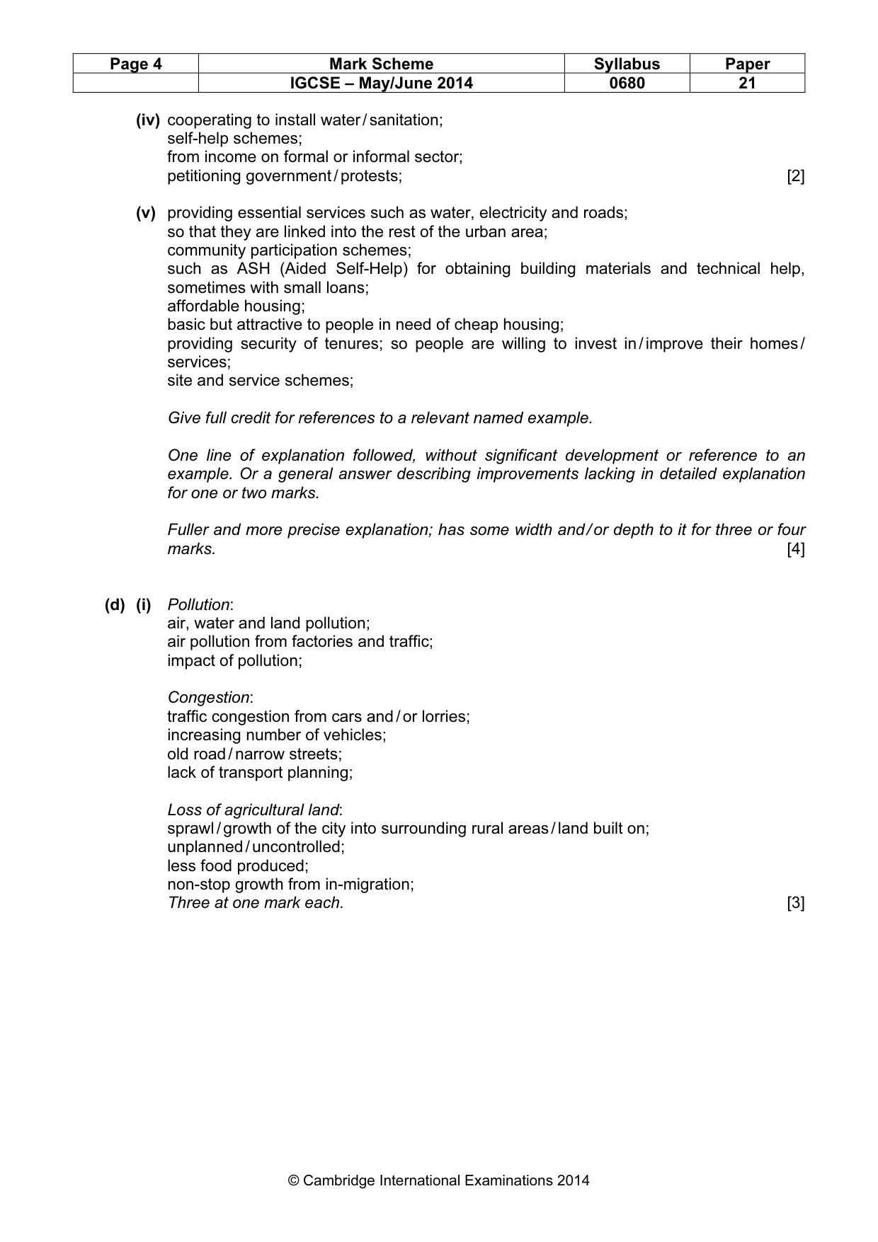 Mark scheme, page 4 of 8