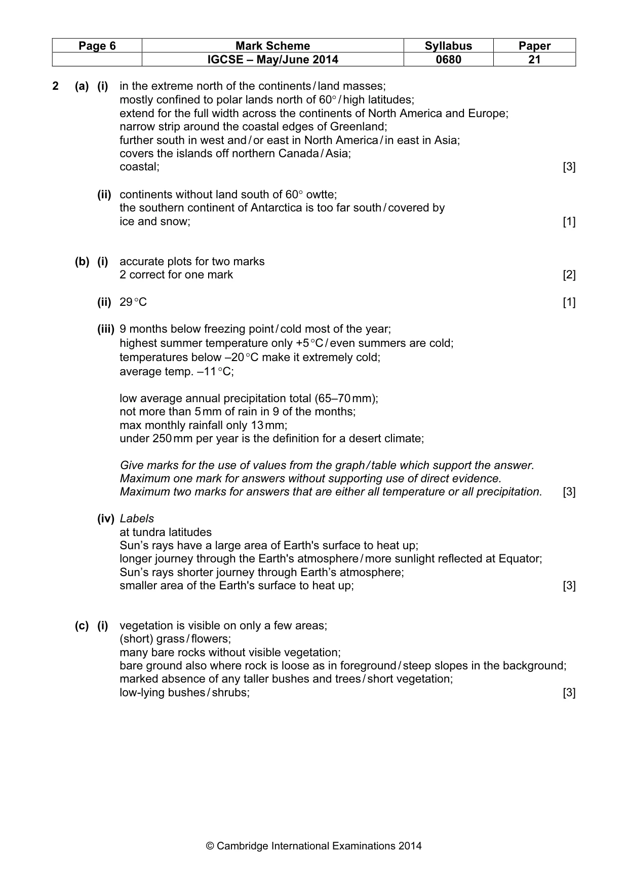 Mark scheme, page 6 of 8