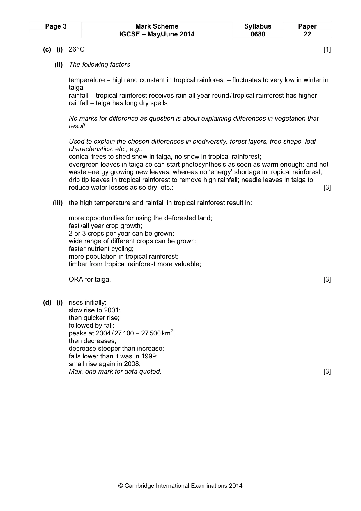 Mark scheme, page 3 of 8