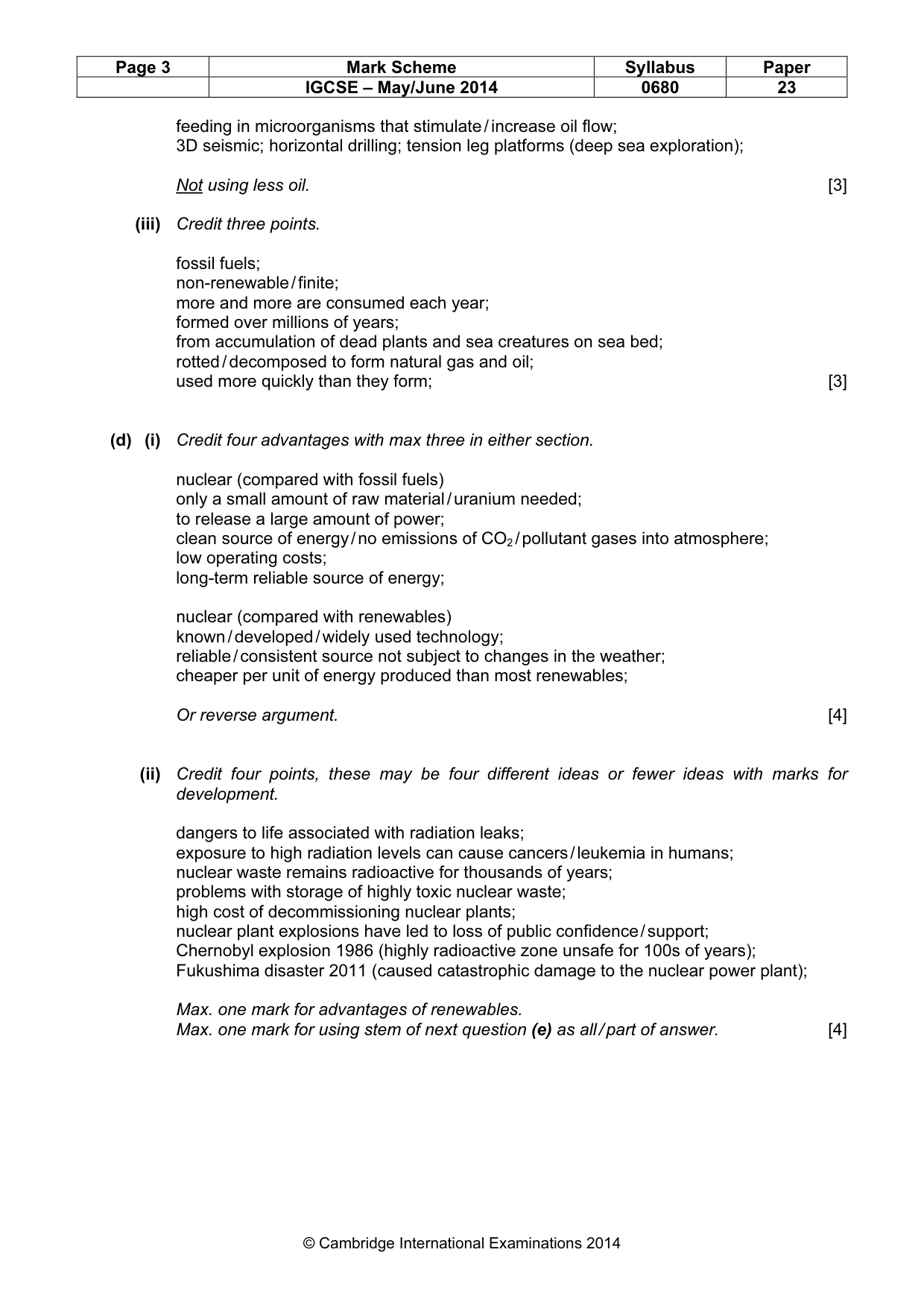 Mark scheme, page 3 of 8
