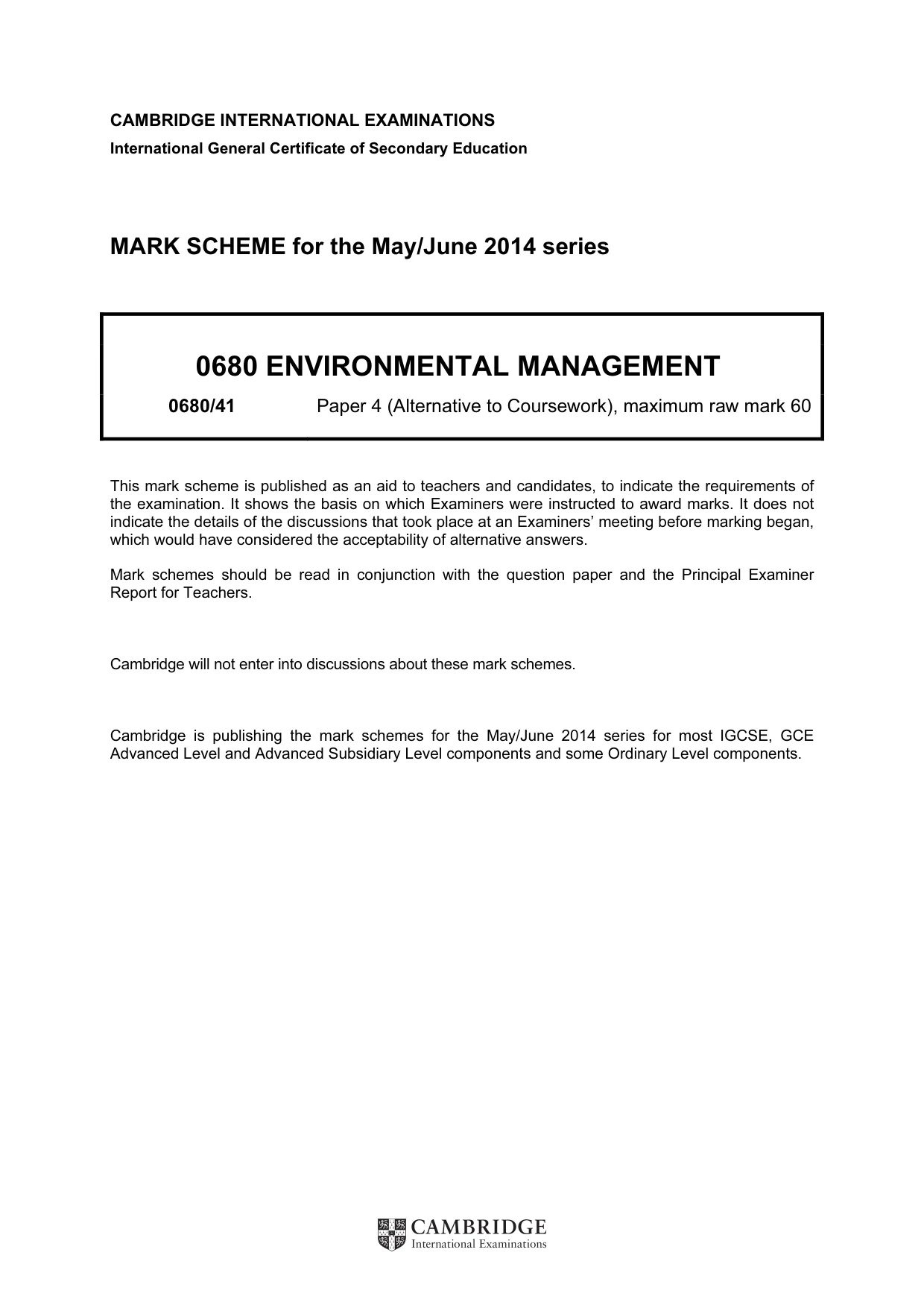 Mark scheme, page 1 of 3