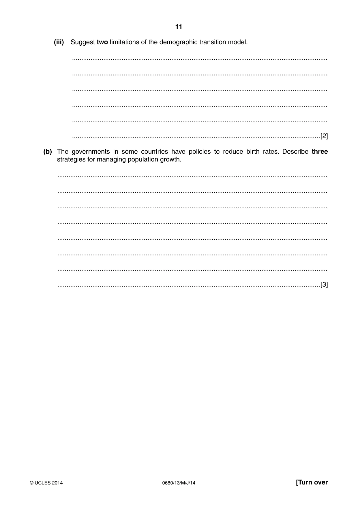 Cambridge IGCSE Environmental Management 0680 2014 May/June Paper 1 · Variant 3 question paper, page 11 of 16