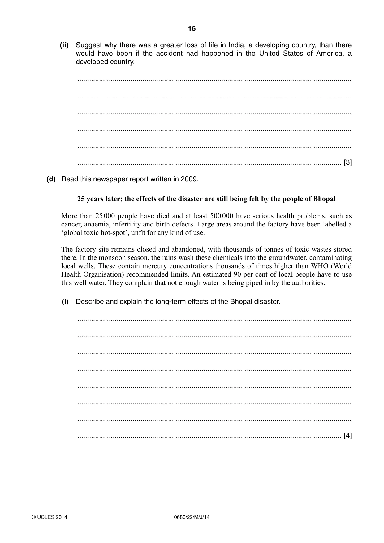 Cambridge IGCSE Environmental Management 0680 2014 May/June Paper 2 · Variant 2 question paper, page 16 of 20