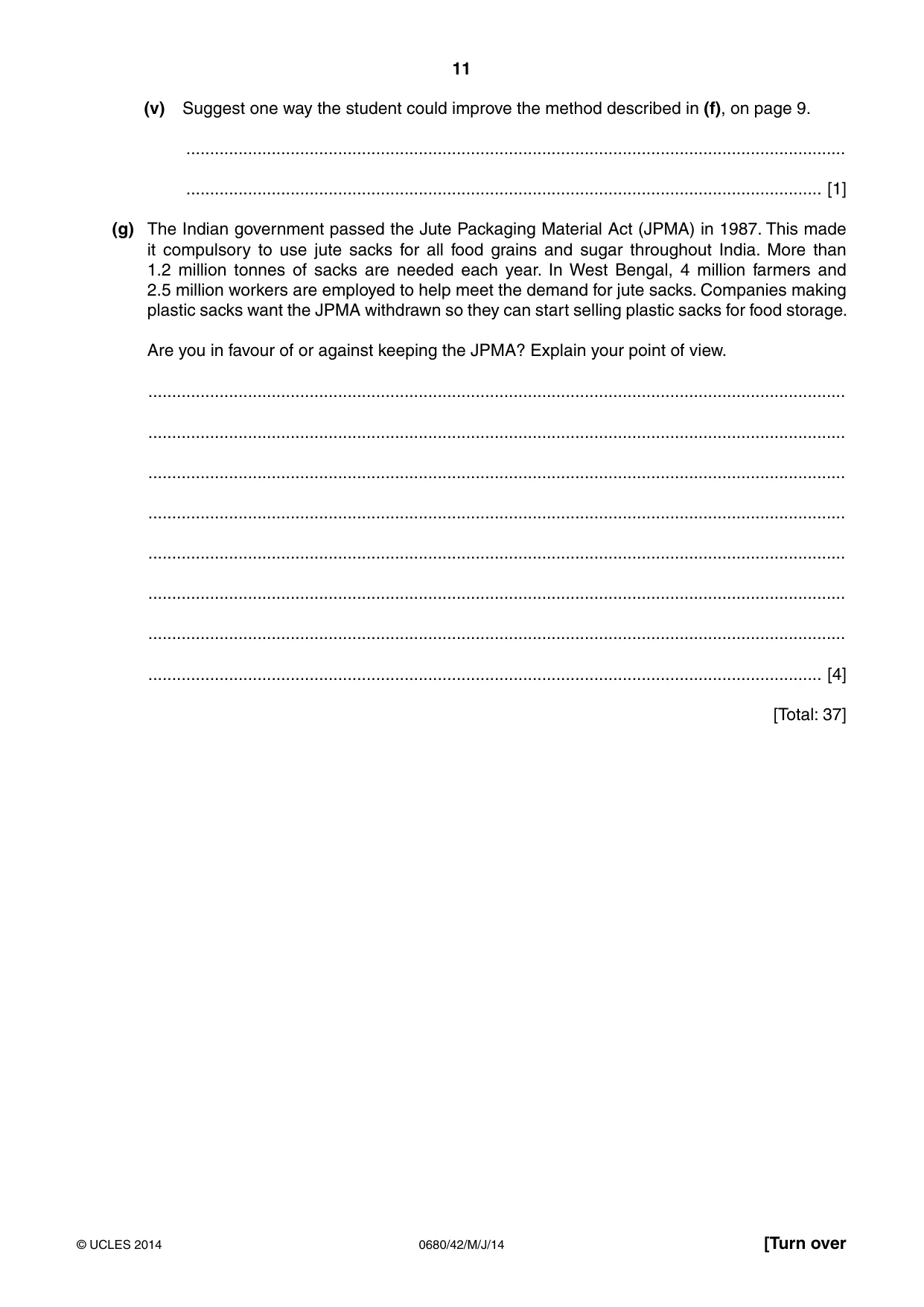 Cambridge IGCSE Environmental Management 0680 2014 May/June Paper 4 · Variant 2 question paper, page 11 of 16