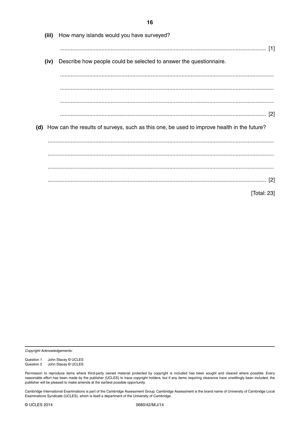Cambridge IGCSE Environmental Management 0680 2014 May/June Paper 4 · Variant 2 question paper, page 16 of 16