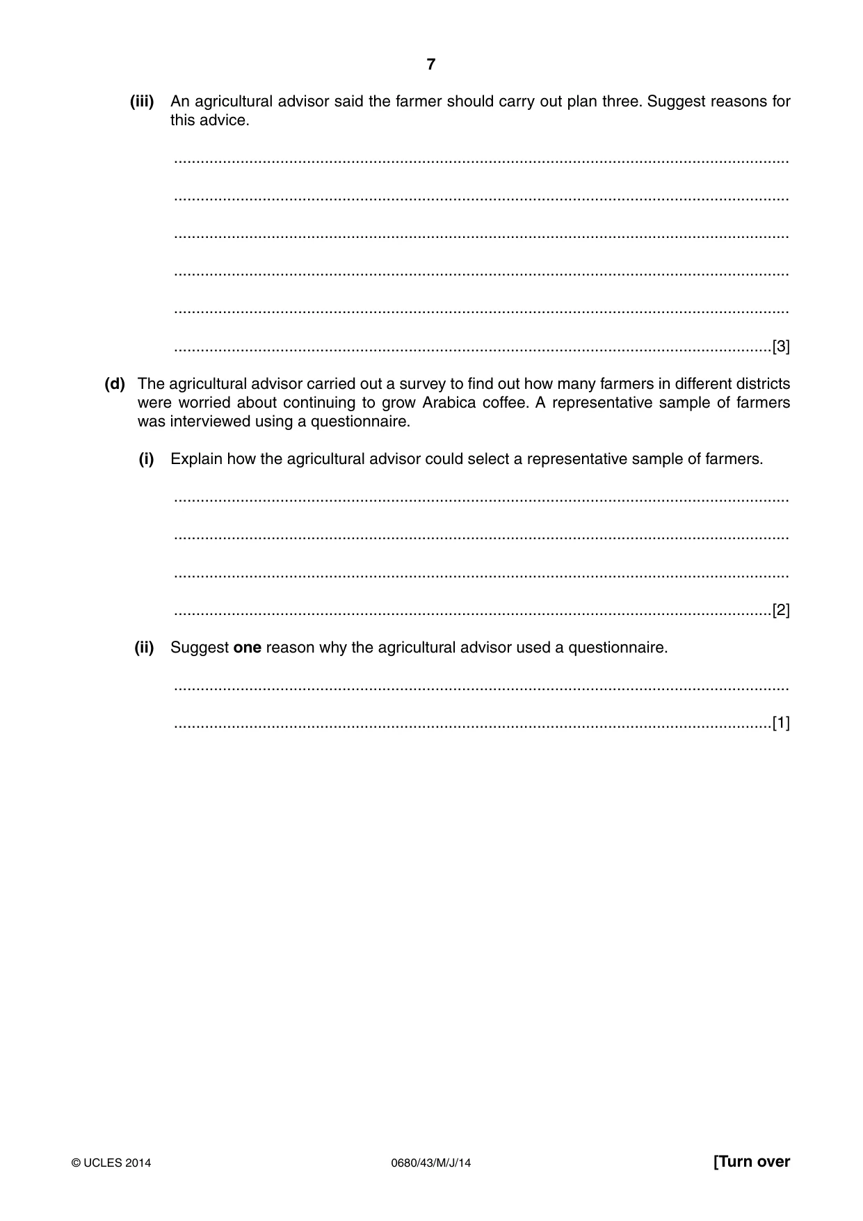 Cambridge IGCSE Environmental Management 0680 2014 May/June Paper 4 · Variant 3 question paper, page 7 of 16