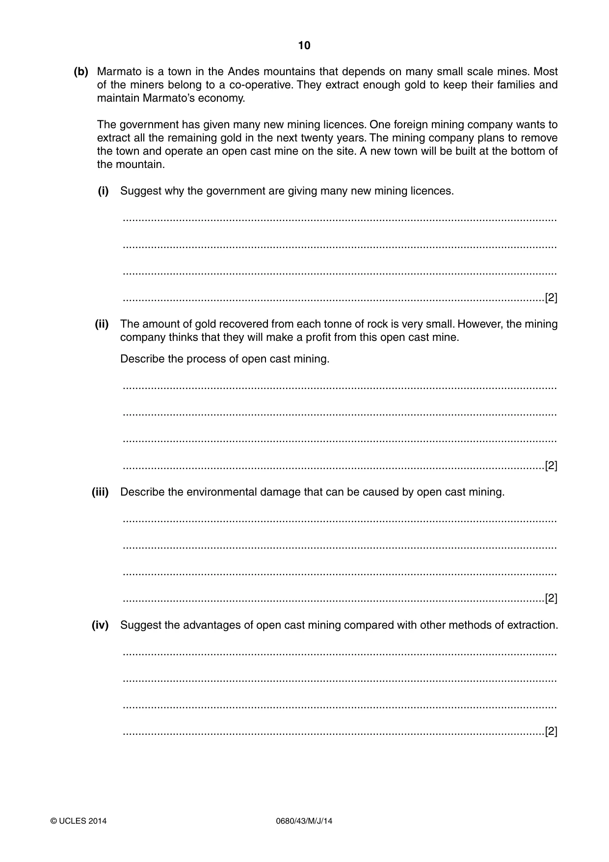 Cambridge IGCSE Environmental Management 0680 2014 May/June Paper 4 · Variant 3 question paper, page 10 of 16