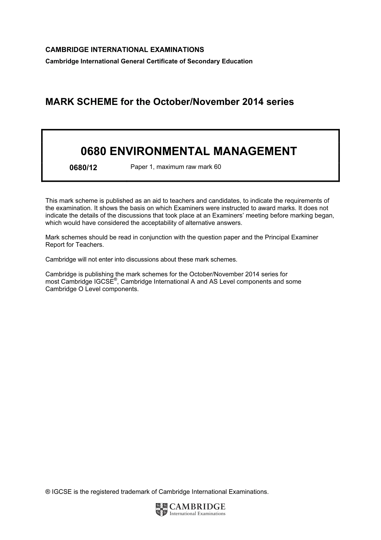 Mark scheme, page 1 of 4