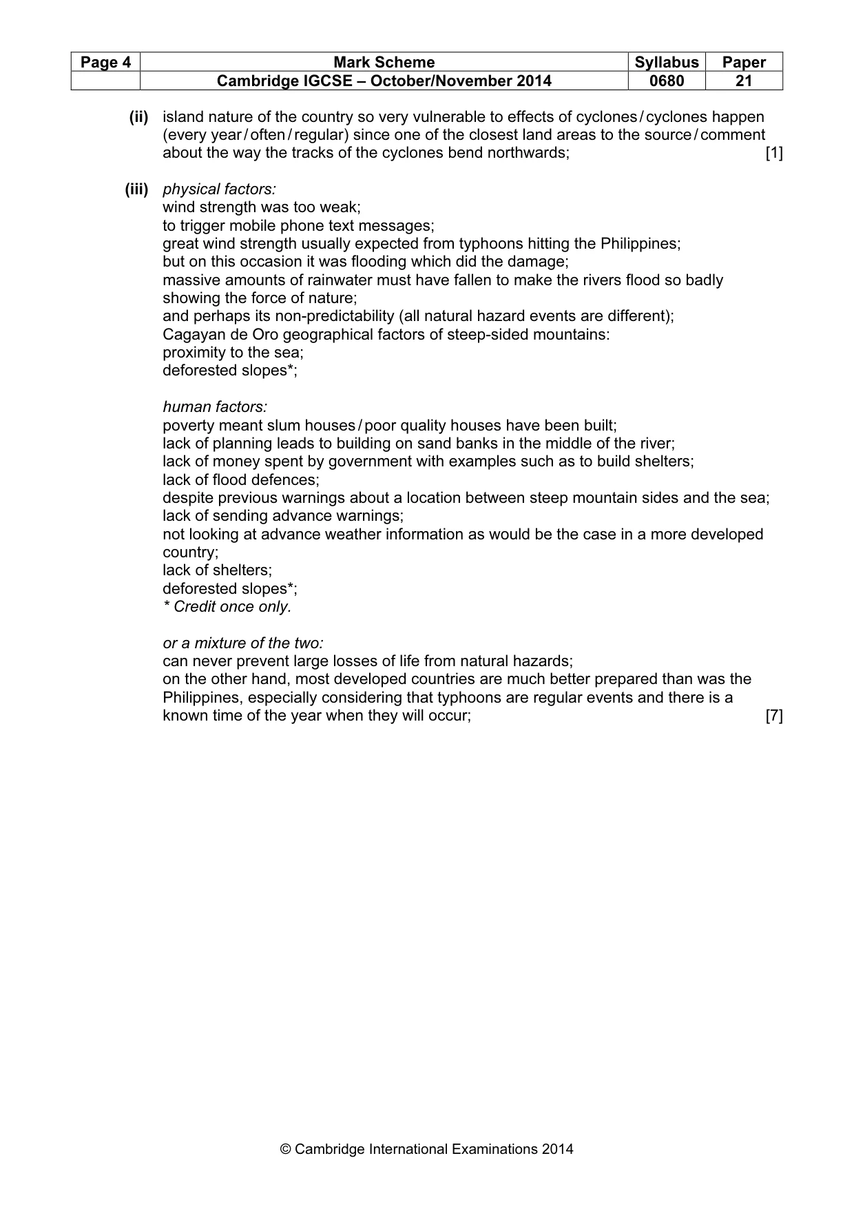 Mark scheme, page 4 of 8