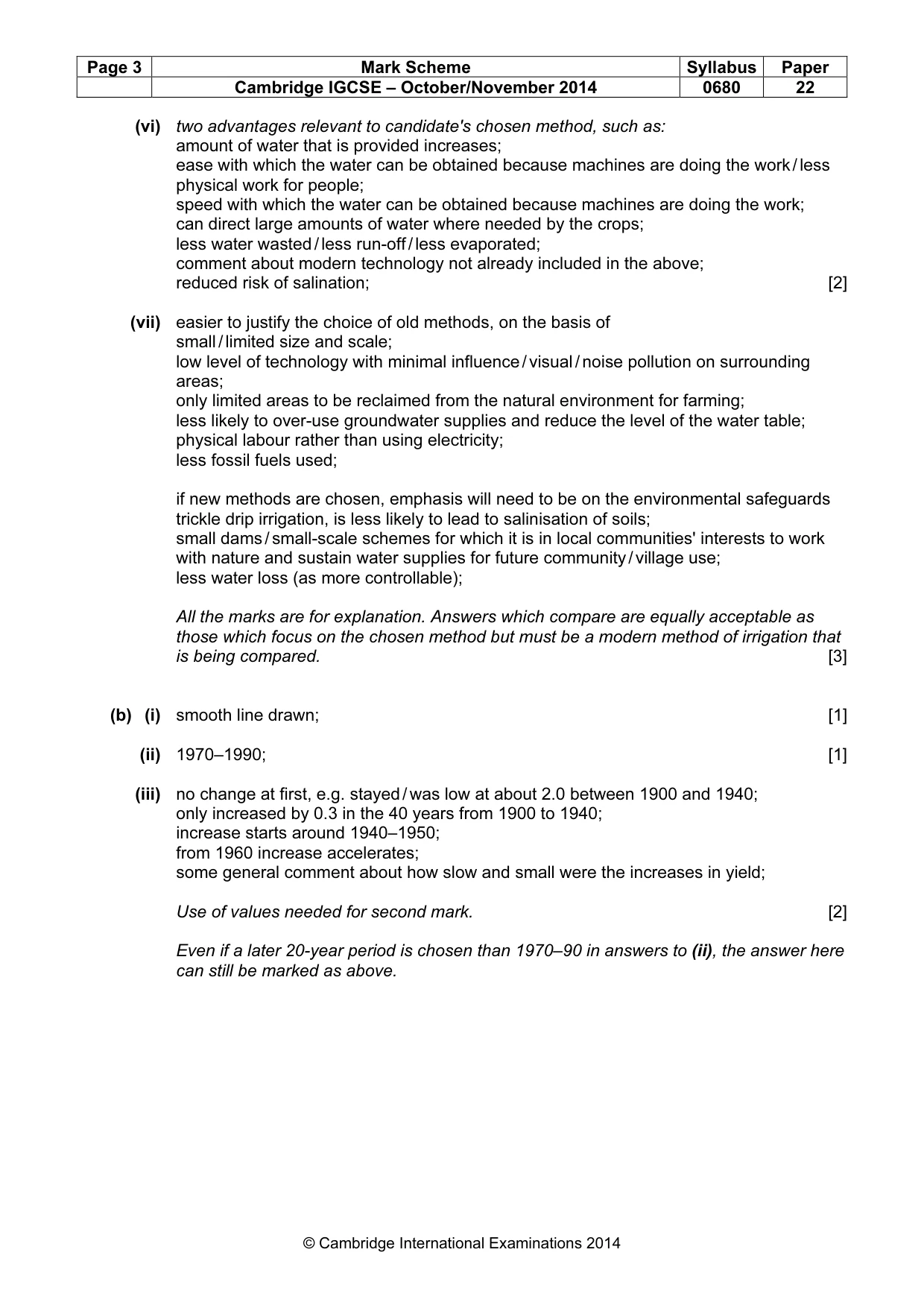 Mark scheme, page 3 of 8