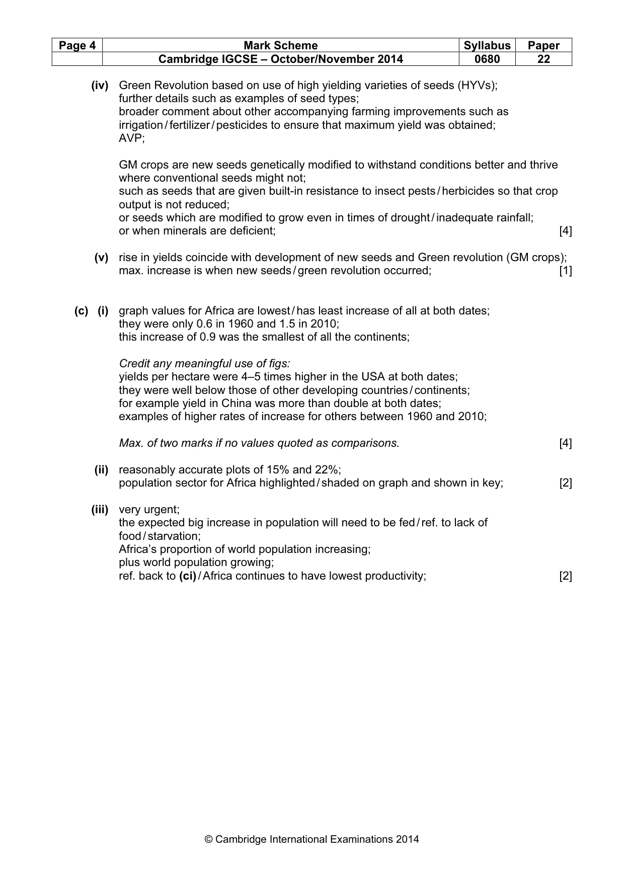 Mark scheme, page 4 of 8